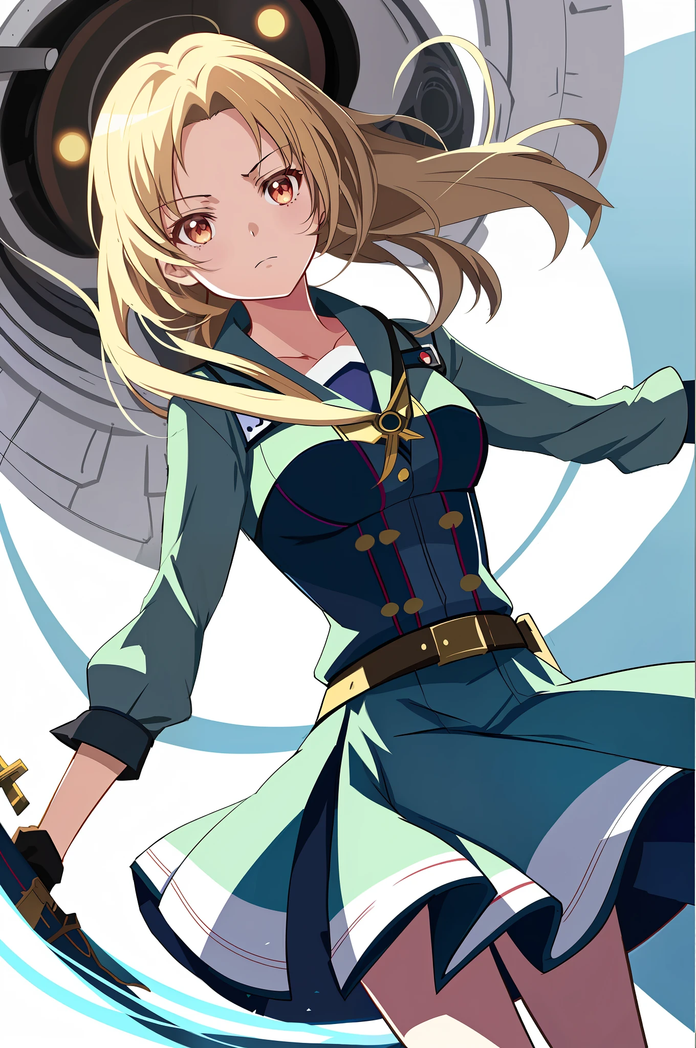 anime girl in uniform with sword and eye patch, kantai collection style, marin kitagawa fanart, zerochan art, portrait anime space cadet girl, cushart krenz, cushart krenz key art feminine, official art, female anime character, cushart kenz, female protagonist 👀 :8, rin, key anime art, official artwork