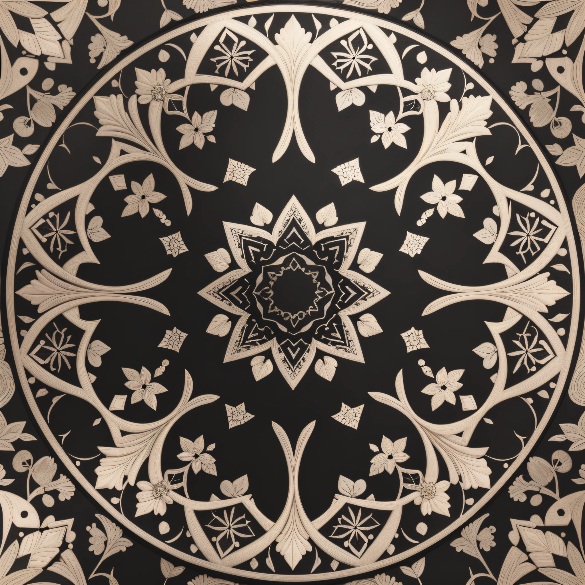 Diamond pattern, embroidered texture, black pen outline, seamless sticking. --auto --s2