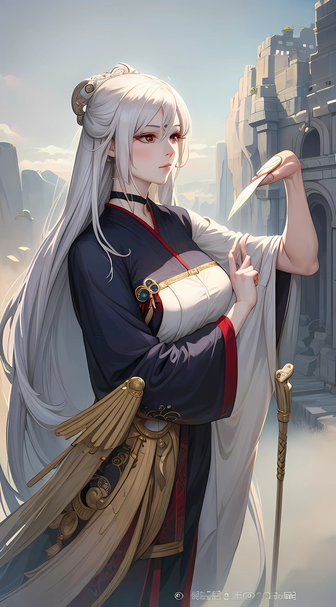 a close up of a woman with white hair and a white mask, beautiful character painting, guweiz, artwork in the style of guweiz, white haired deity, by Yang J, epic exquisite character art, stunning character art, by Fan Qi, by Wuzhun Shifan, guweiz on pixiv artstation