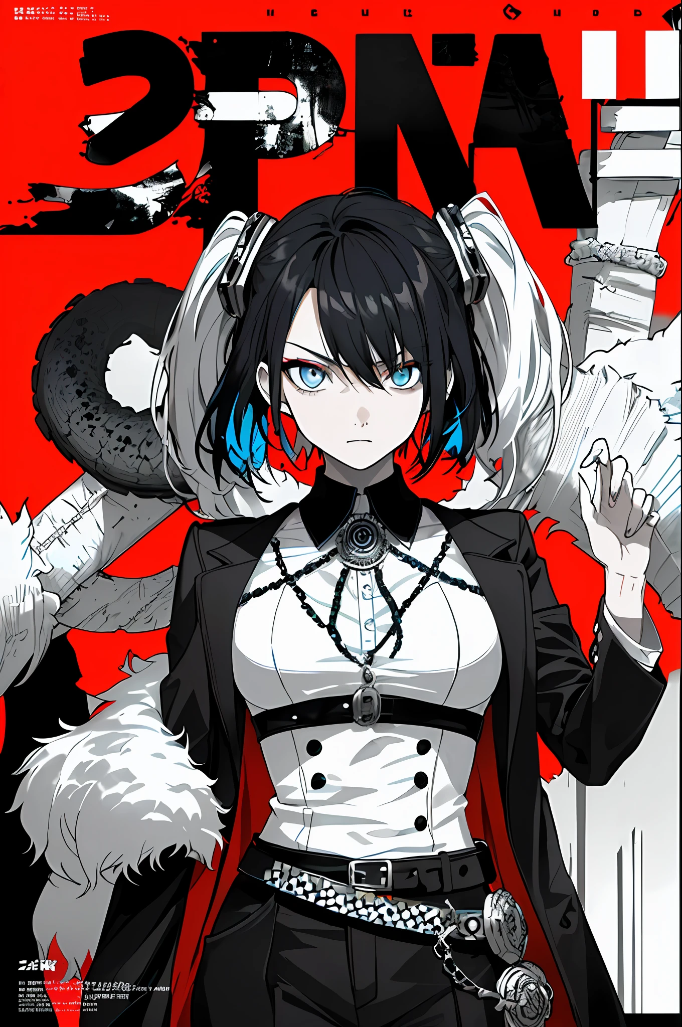 ((((dramatic))), (((gritty))), (((intense))) film poster featuring a young woman as the central character. She stands confidently in the center of the poster, wearing a stylish and edgy outfit, with a determined expression on her face. The background is dark and gritty, with a sense of danger and intensity. The text is bold and attention-grabbing, with a catchy tagline that adds to the overall feeling of drama and excitement. The color palette is mainly dark with splashes of vibrant colors, giving the poster a dynamic and visually striking appearance,tachi-e
(magazine:1.3), (cover-style:1.3), fashionable, woman, vibrant, outfit, posing, front, colorful, dynamic, background, elements, confident, expression, holding, statement, accessory, majestic, coiled, around, touch, scene, text, cover, bold, attention-grabbing, title, stylish, font, catchy, headline, larger, striking, modern, trendy, focus, fashion,