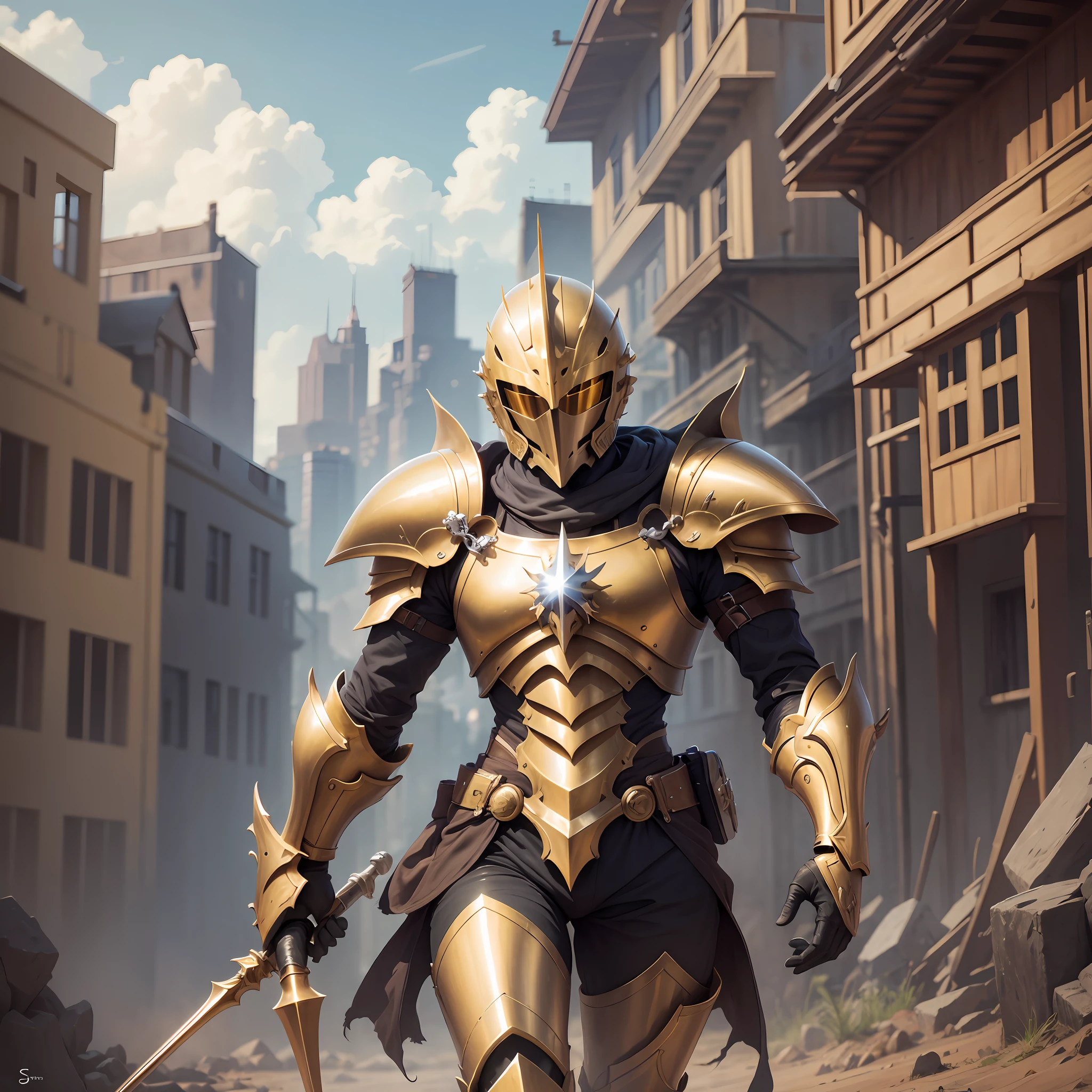 I would like more imgens based on the last image of the golden knight --auto --s2