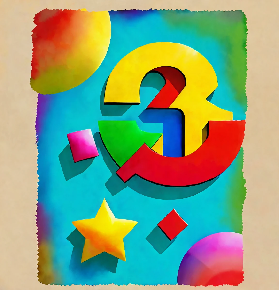 Super mario 3d word watercolor style
