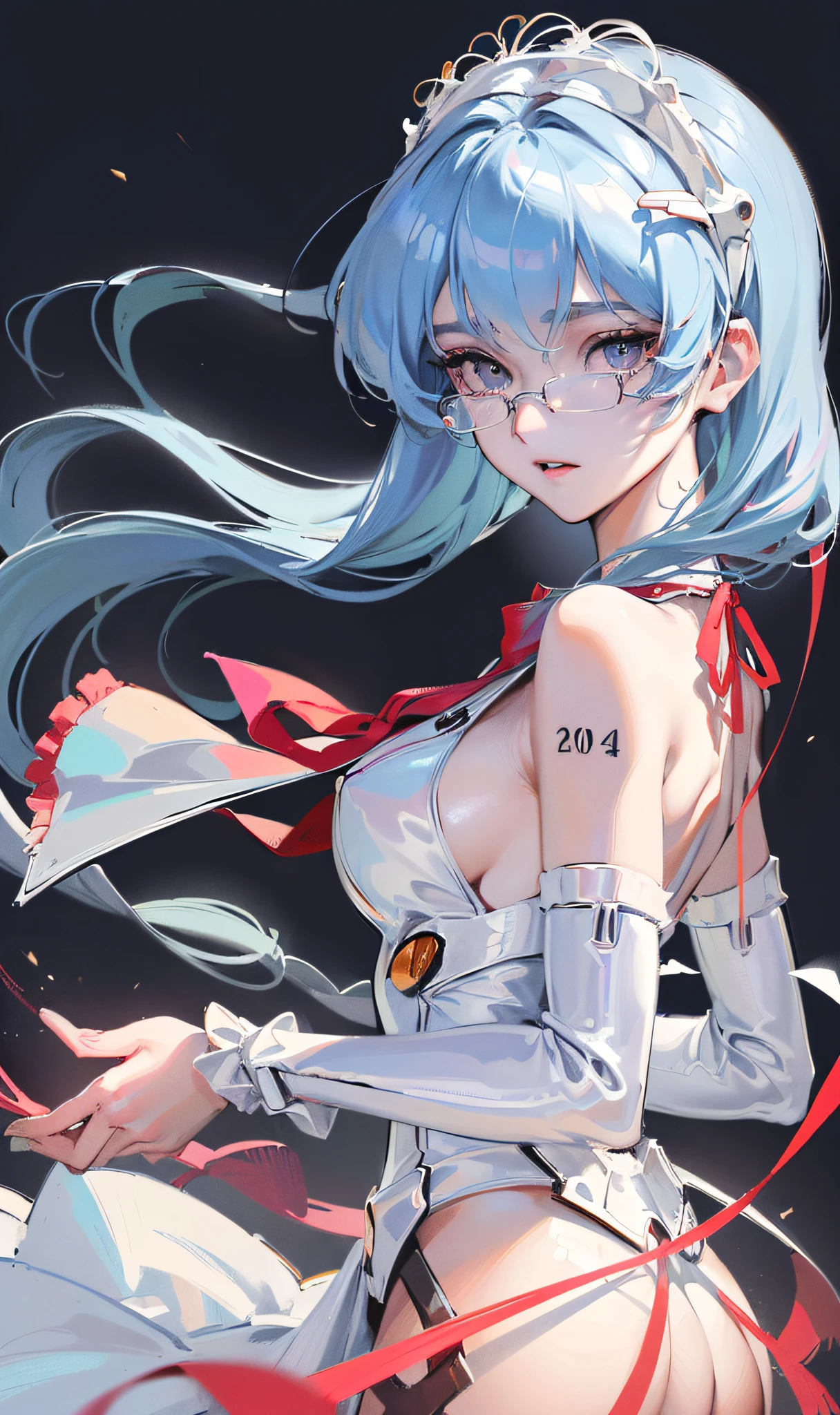 ((masterpiece, best quality, high resolution, solo, very detailed wallpaper, (26-year-old European royal sister: 1.4), Rei Ayanami (Evangelion), beautiful eyes, eye reflex, shyness, big nose, cowboy shot, three-dimensional facial features, no background, posing, {front lens|side lenses|back lenses})),