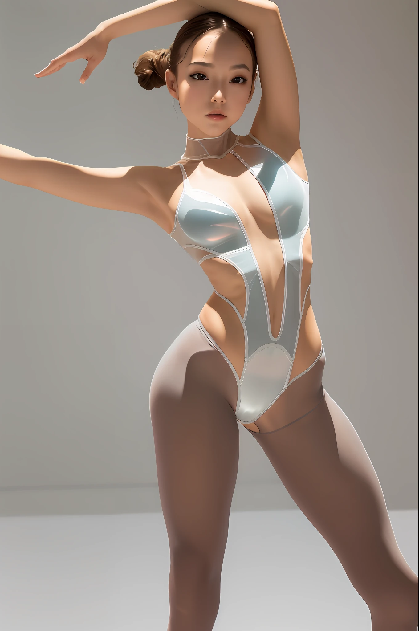 Dance Costume Student Ballet Costume Dance Tights Full Body Photo High Split Horse Pose Legs Open Legs Open Facing Me Transparent Tights Expose Areola Nipple Protrusion Top Transparent Tight Dance Costume Dance Costume Strangle Strangle Vaginal Contour Tight Dance Costume Translucent Light Clothes Transparent Transparent