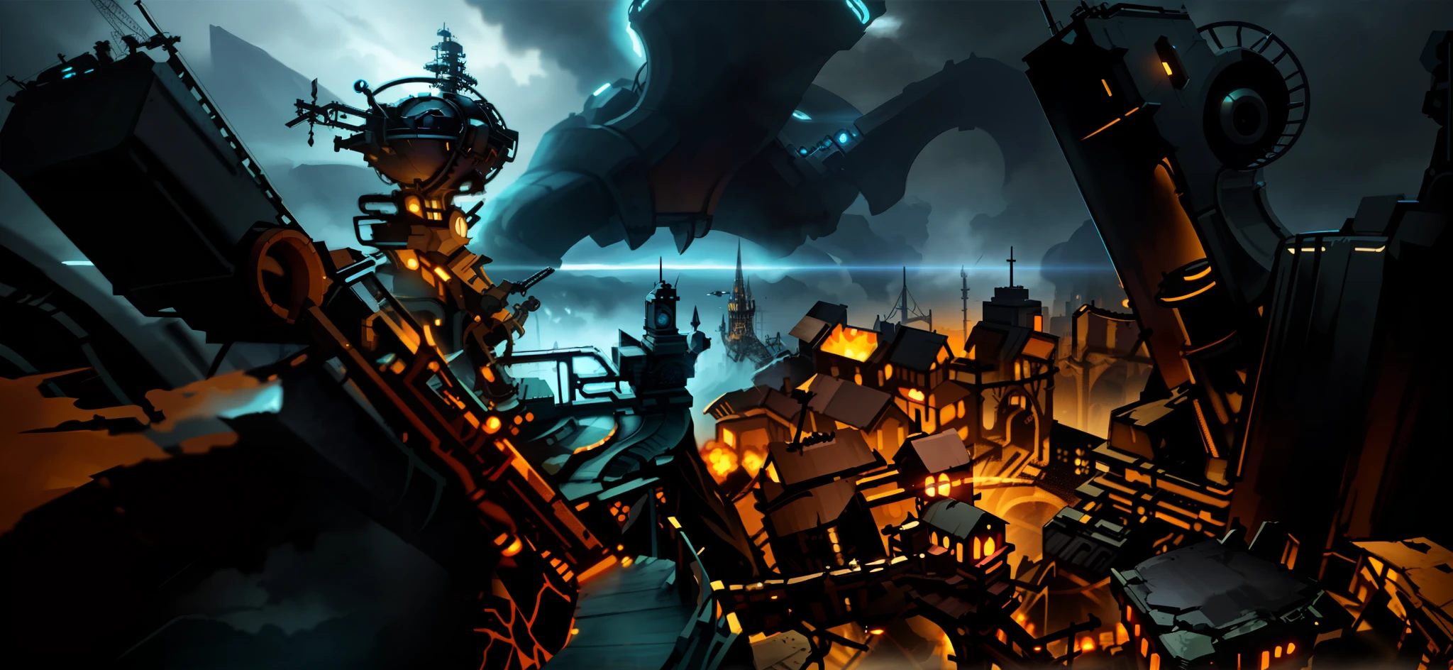 The very deep art style combines game concept art and painting art to create a city scene full of mystery and amazement, steam engine, overhead technology and legendary elements are perfectly blended, and the matte painting is painted in Dota Pixar style, giving the feeling of environmental illustration.