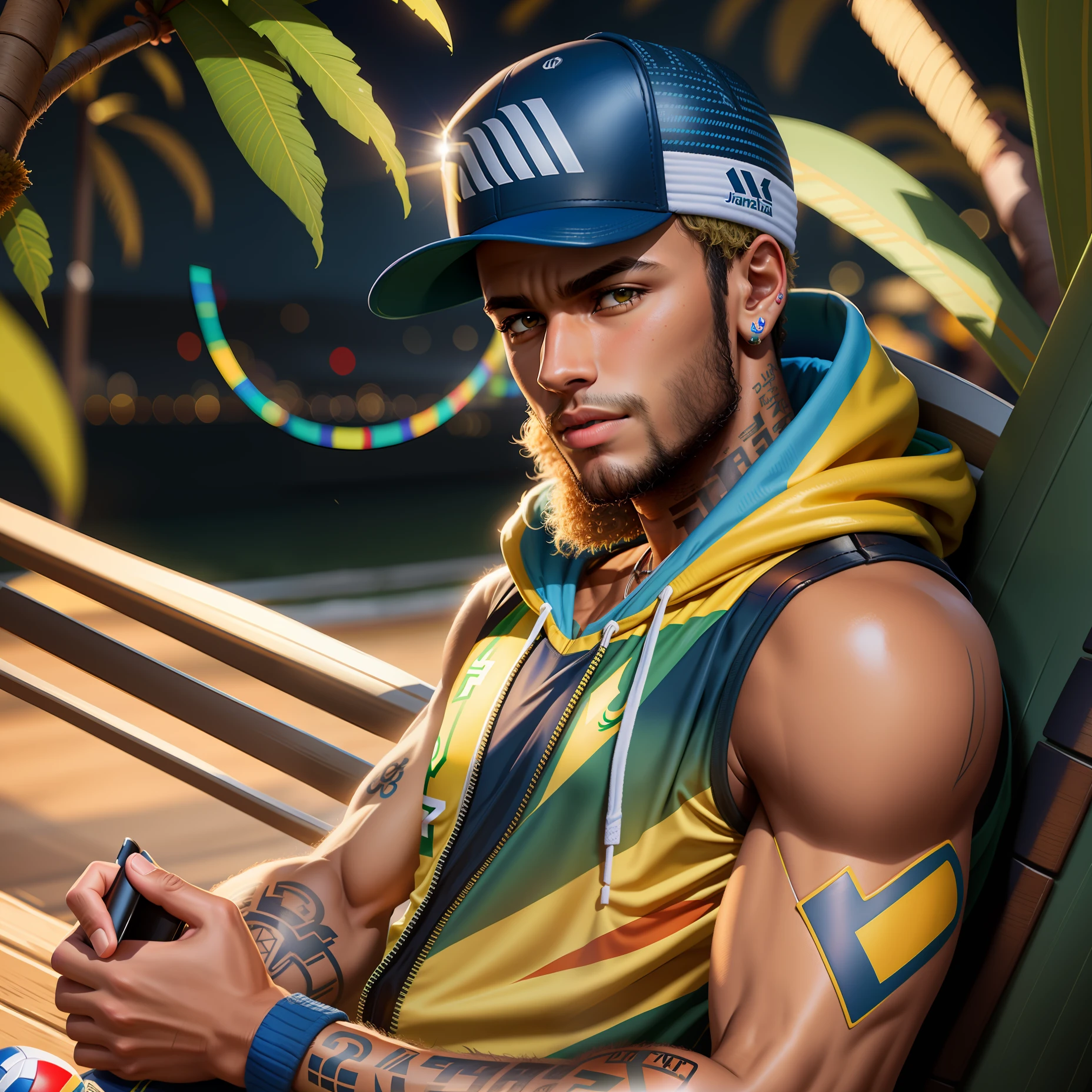 Neymar playing volleyball with the Brazilian team