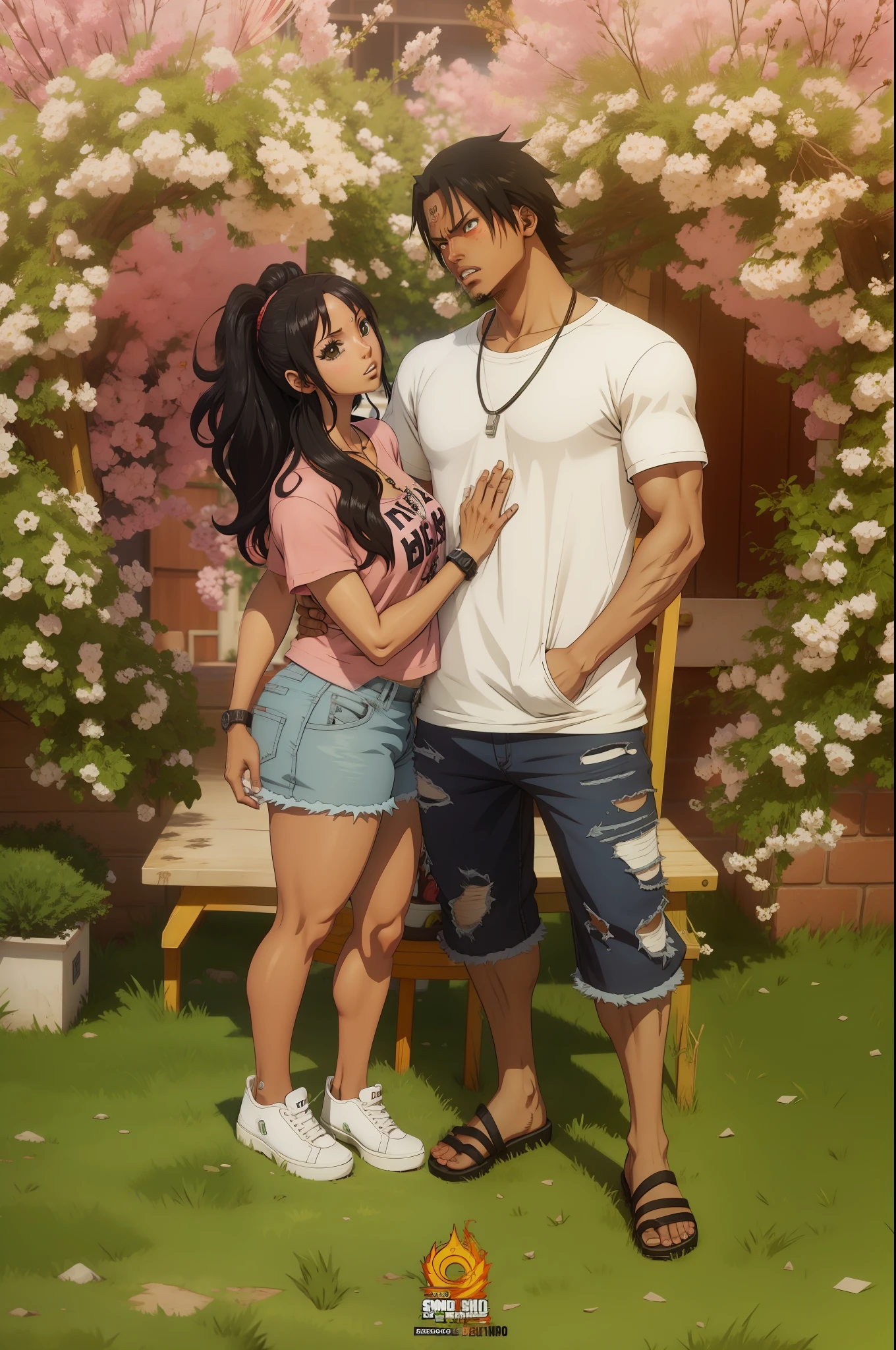 Anime style. 8k high resolution, gta San Andreas