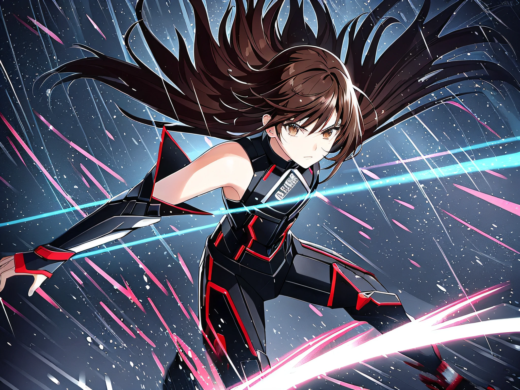 (masterpiece:1.2) | (best quality) | (anime style) | (intense battle) | (action-packed) |
(Character description: A skilled fighter with sharp features and a determined expression), wearing a black and red outfit, (brown hair) and (brown eyes) |
([Camera: focuses on the epic fight scene),(dynamic angle),(motion blur) |
(Visual effects: powerful energy blasts) | (fast-paced movements) | (reflections) | (sparkling effects) | (smoke and dust) |
(Background: urban landscape with a futuristic twist) | (neon lights) | (dark tones) | (rain and lightning for dramatic effect)
