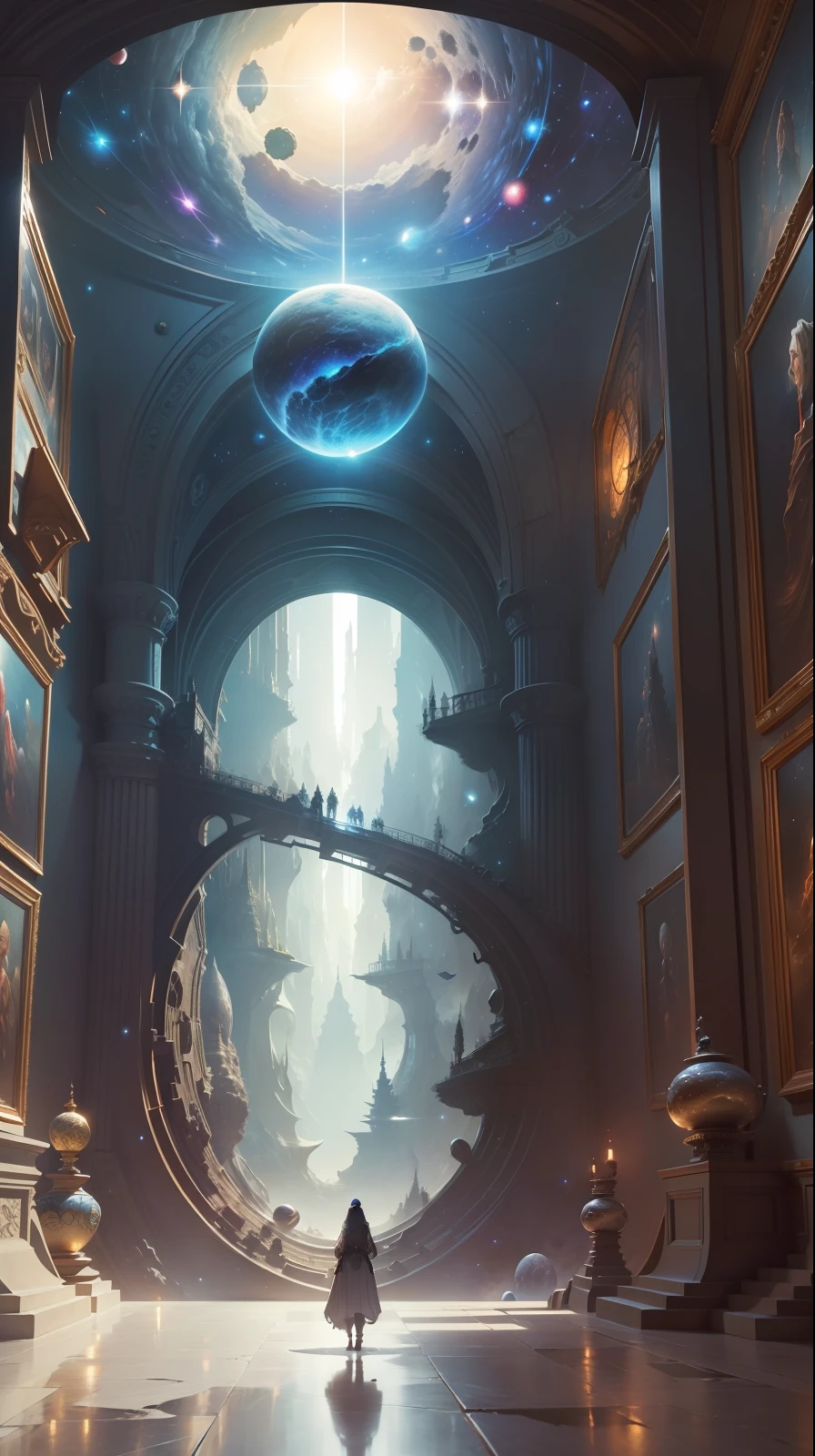 A universe seen from the outside, with several universes around, ((fantasy)), ((masterpiece)),((high definition)), ((hyper detailed)), ((realistic))