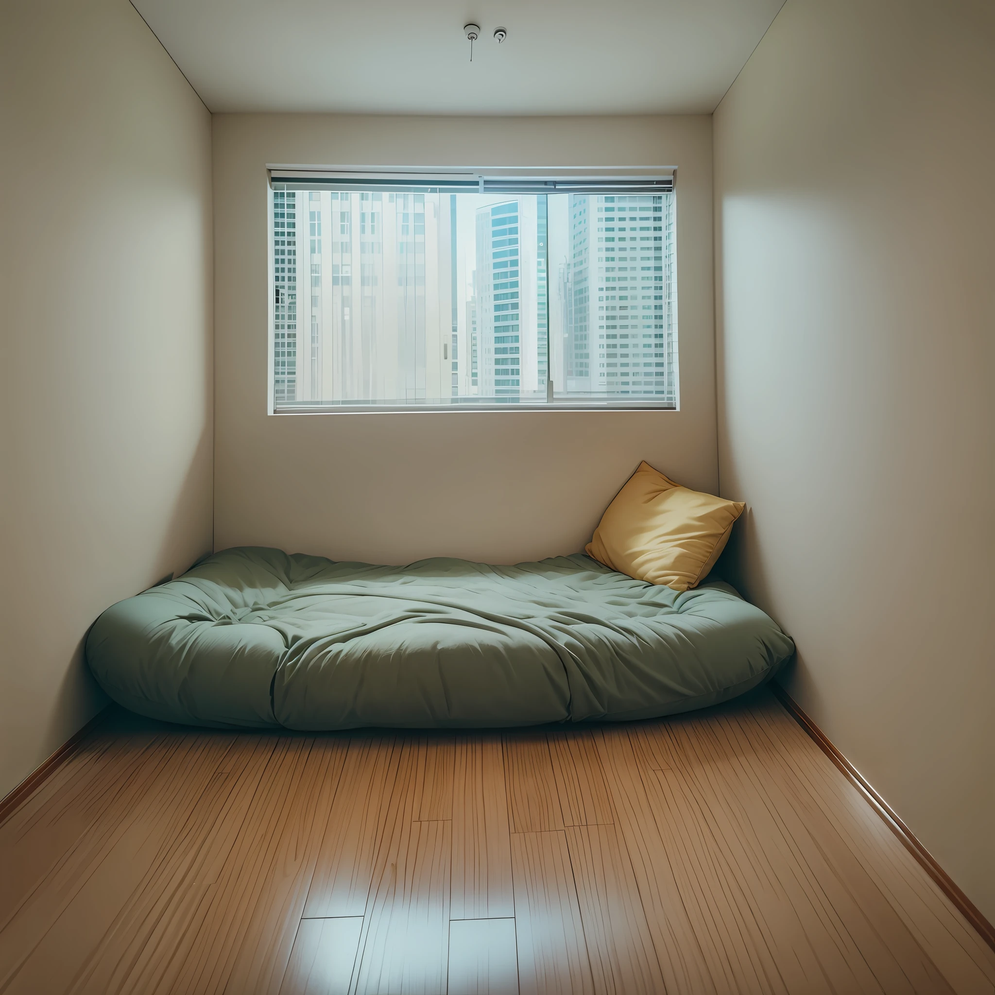 Unmanned, Indoor apartment, Straight ahead, Ultra low angle, No sofa, No accessories, No chairs, No tables, Camera position from bottom to top, Bottom to top camera angle, Futon --auto --s2