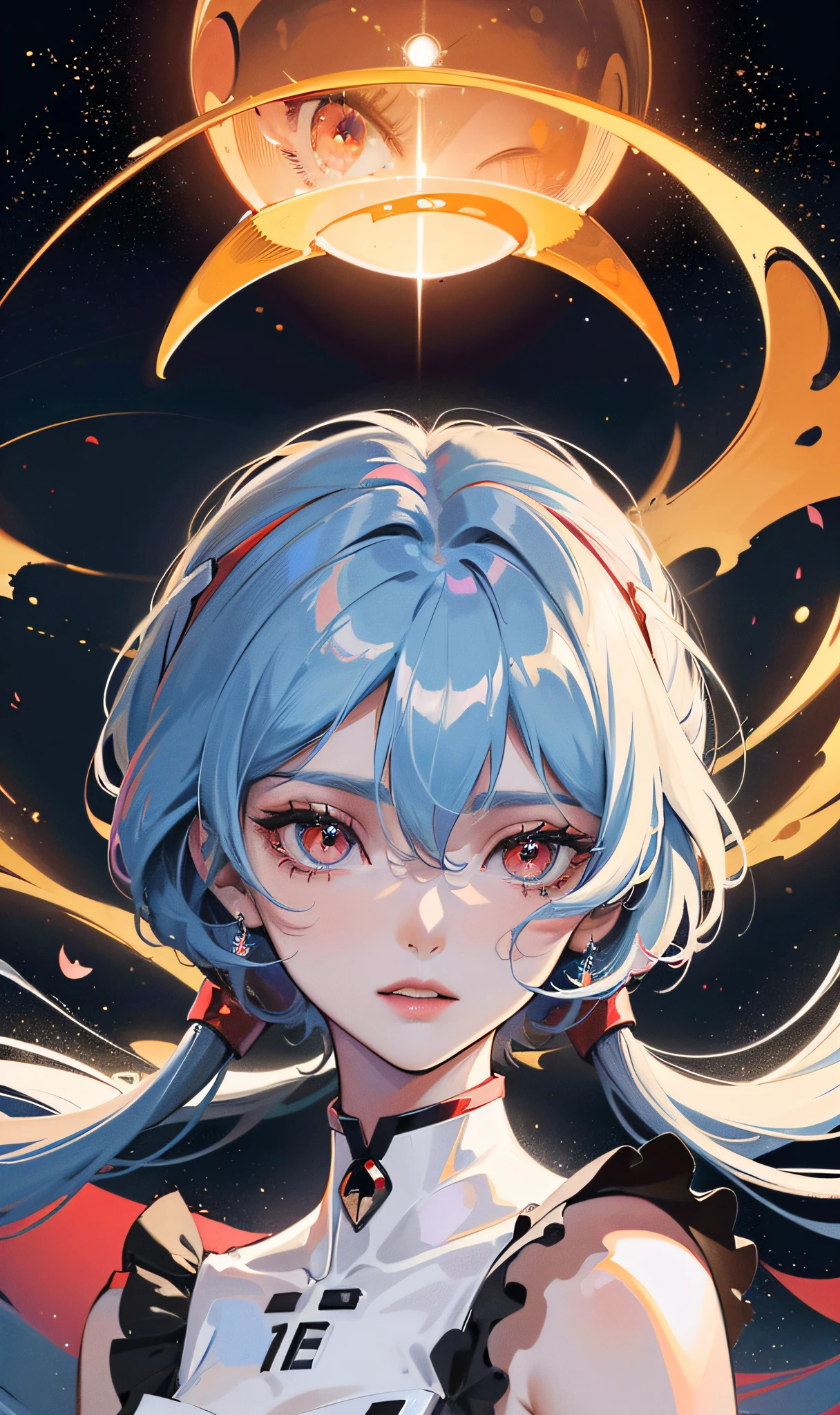 ((masterpiece, best quality, high resolution, superb solo, very detailed wallpaper, (26-year-old European royal sister: 1.4), Rei Ayanami (Evangelion), red eyes, glowing eyes, sparkling eyes, glint, eye reflection, pretty eyes, eye reflex, shyness, big nose, {portrait close-up}, three-dimensional facial features, no background, posing, {look down|look up|look side})),
