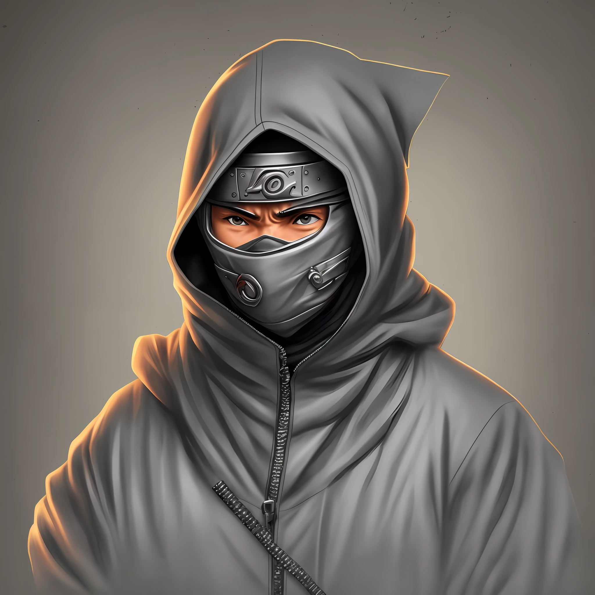 Naruto character, 1boy, solo, shinobi, ninja, naruto, shino aburame, black hooded coat, sunglasses, capped mouth, mask, serious expression, award-winning digital art, high definition, detailed