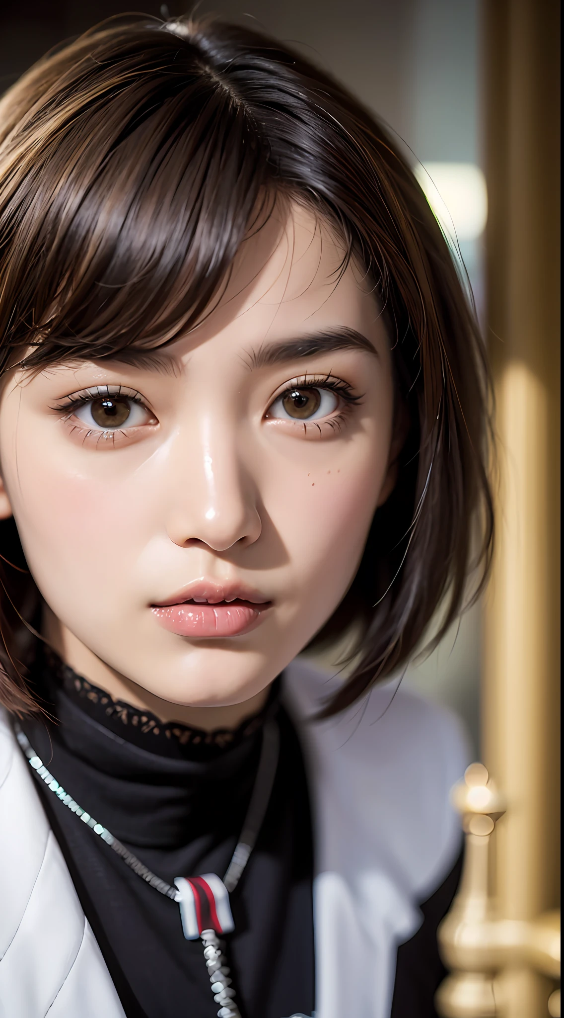 (São Paulo:1.5), close up, masterpiece, best quality, raw photo, photorealistic, face, incredibly absurdres, beautiful girl, cute, short hair, depth of field, highres, ultra-detailed, finely detail, extremely detailed, extremely detailed eyes and face, sharp pupils, realistic pupils, sharp focus, ccinematic lighting