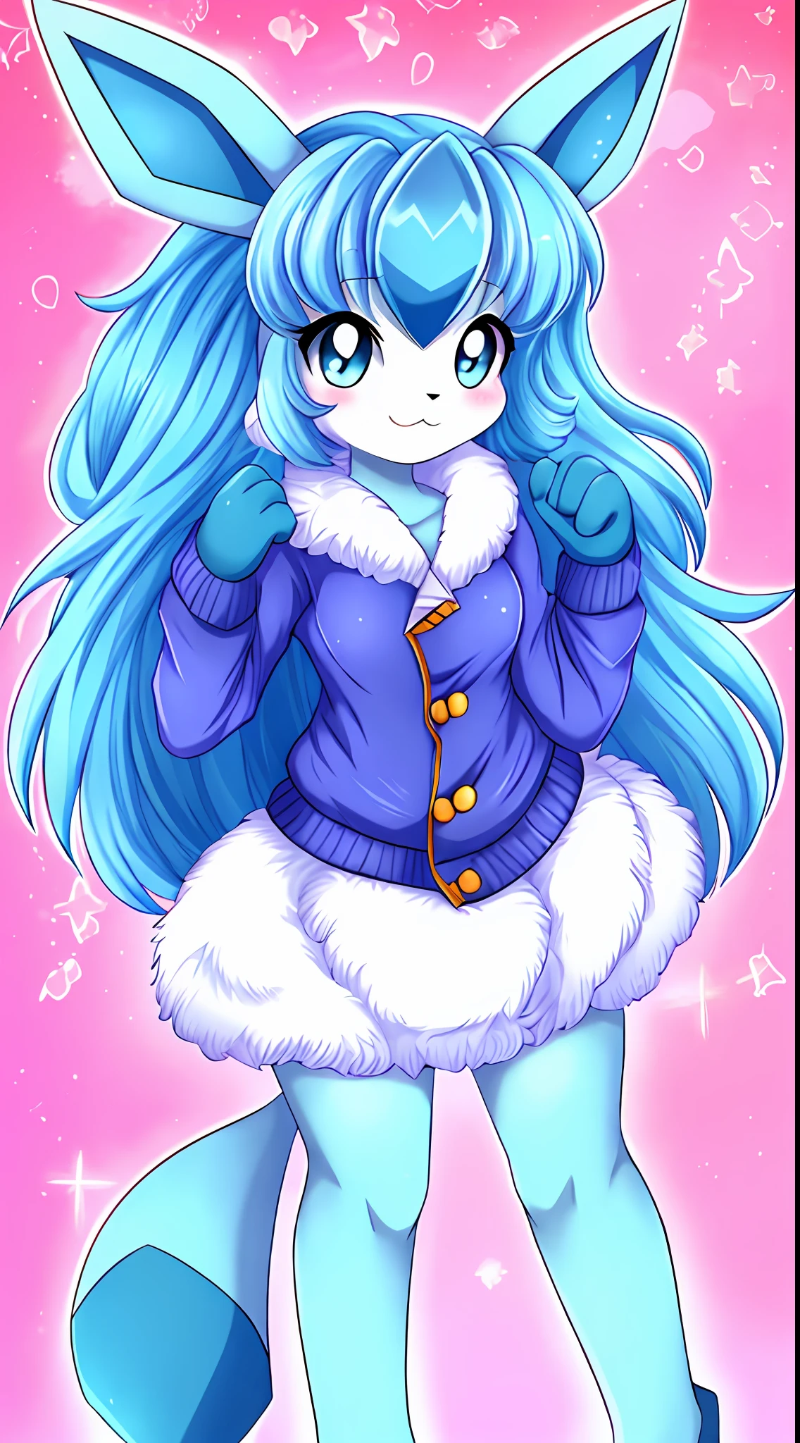 4K, master piece, best quality, Kawaii, cute, sfw, glaceon, hioshiru, precure, curegelato, jacket