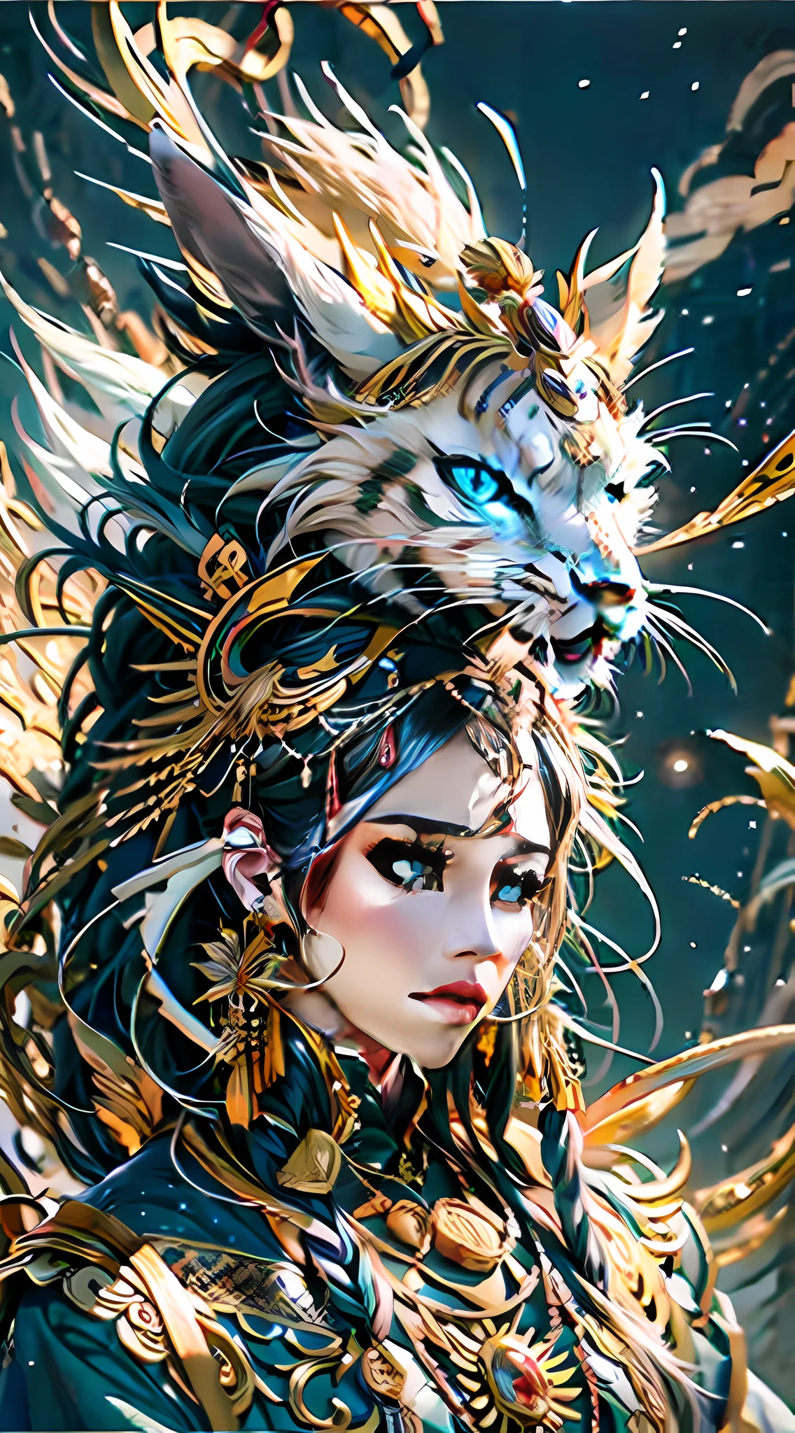 (vitality AND Chinese mythology AND ancient mythical beasts) 3D rendering, (masterpieceANDbest qualityANDhigh-detail) photography-grade performance, ultimate visual presentation, clear focus, strong depth of field.