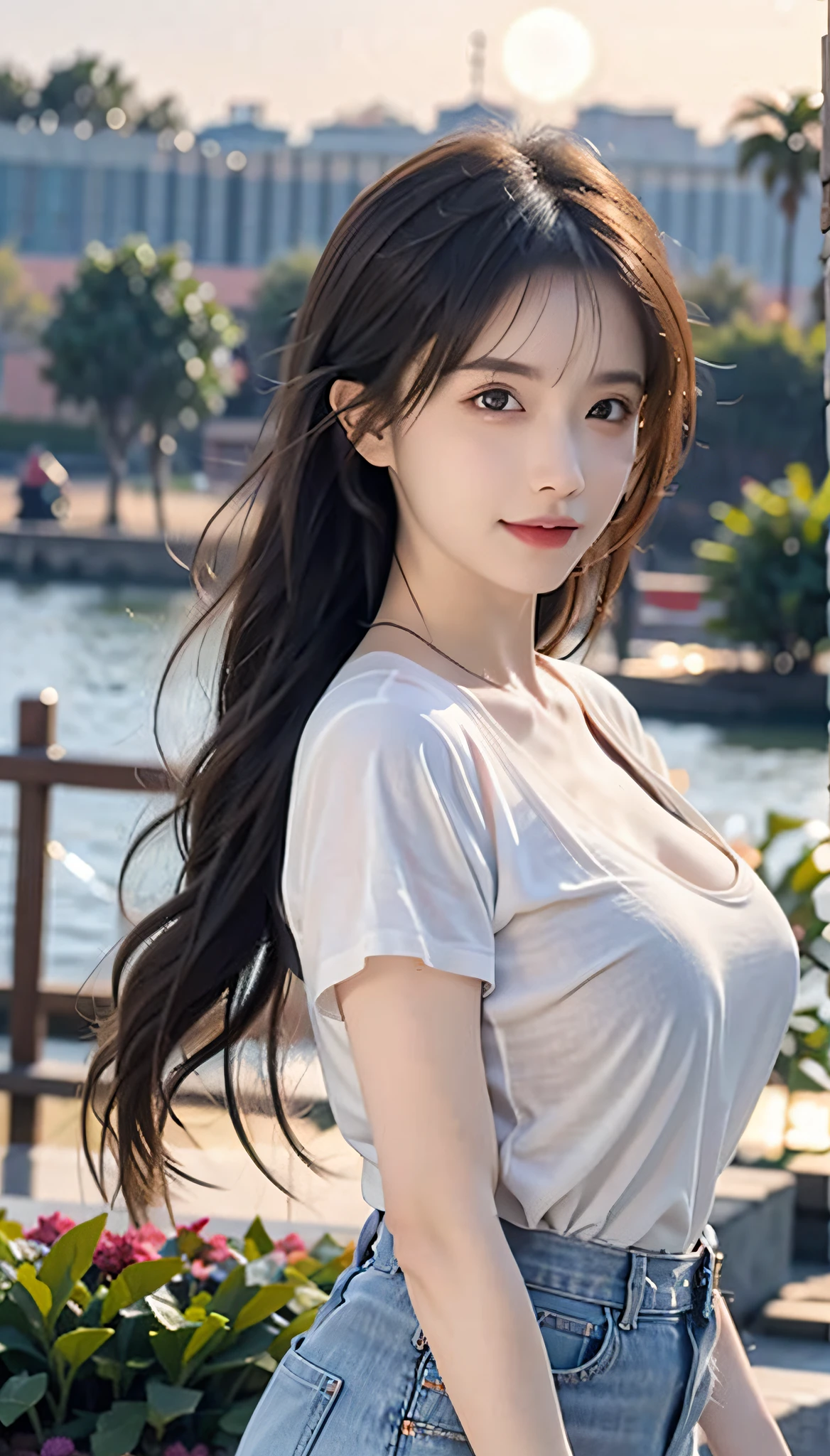 in focus, Full Body Photo (FLS), FHD, 1080P, 2K, 4K, 8K, Mind-bSoft illuminationlowing Details, Unfathomable, Leica camera, Full Length Shot (FLS), cute, Golden Ratio, Soft illumination, absorbing. Super detailed, extremely detailed, beautiful and meticulous girl, 1 girl, (perfect female figure), full body, t-shirt, shorts, long legs, no breasts.