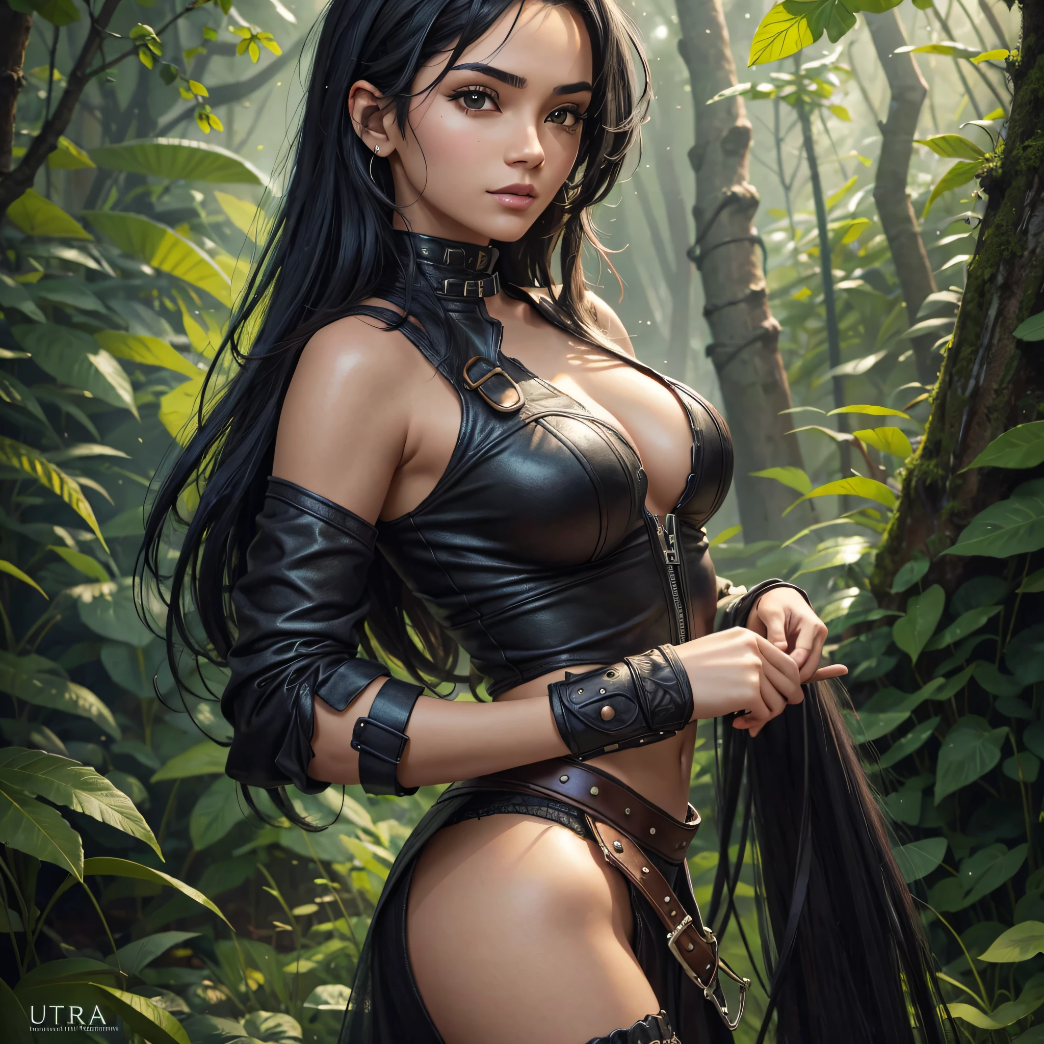 Create a spritesheet of a cleriga,sexy,black hair. The quality should be as perfect as possible, with high resolution,ultra realistic,ultra-detailed details,(masterpiece: 1.1), (bestquality: 1.2), highres, original, extremely detailed wallpaper, official art, amazing, high detail, ultra-detailed, extremely detailed 8k wallpaper, outdoor --auto --s2