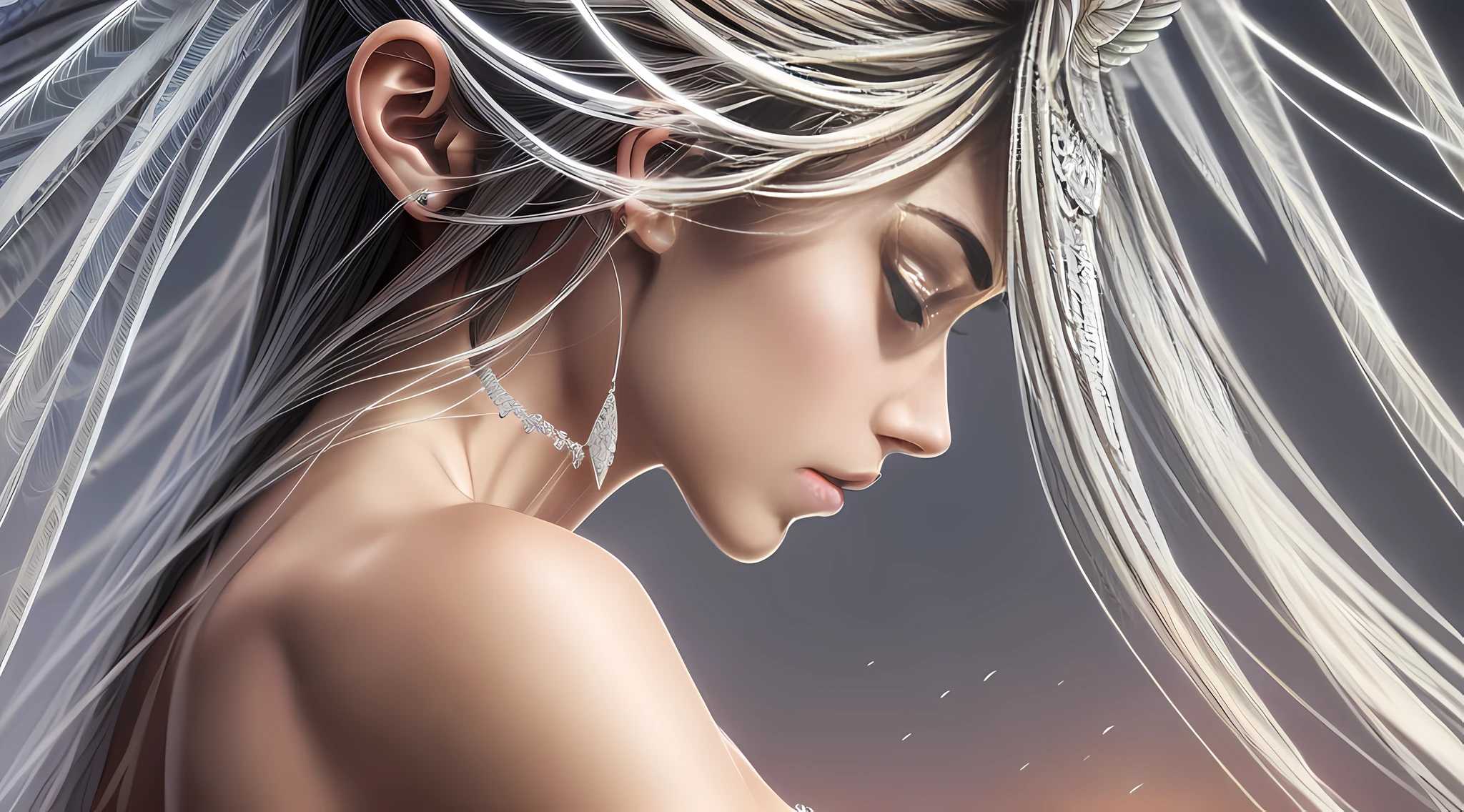 Ultra detailed professional photo of a woman, angelic, complex wings, beautiful face, high detail, realism, full body detail art close-up