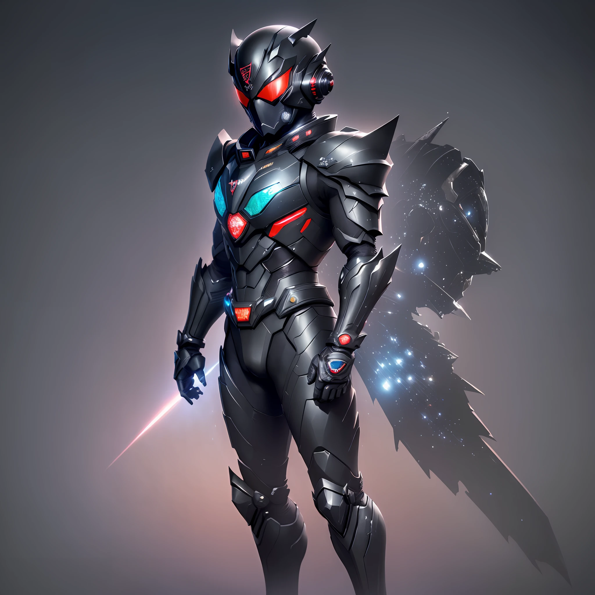 ((A person in a very dark black suit, Kamen rider Ryuga style) 1.5), ((sharp black armor, stealth armor) 1.3), Tokusatsu, Dark, ((Environment: Outer space with planet in the background) 1.4), UHD, 16K, ((armored uniform) 1.5) --auto --s2