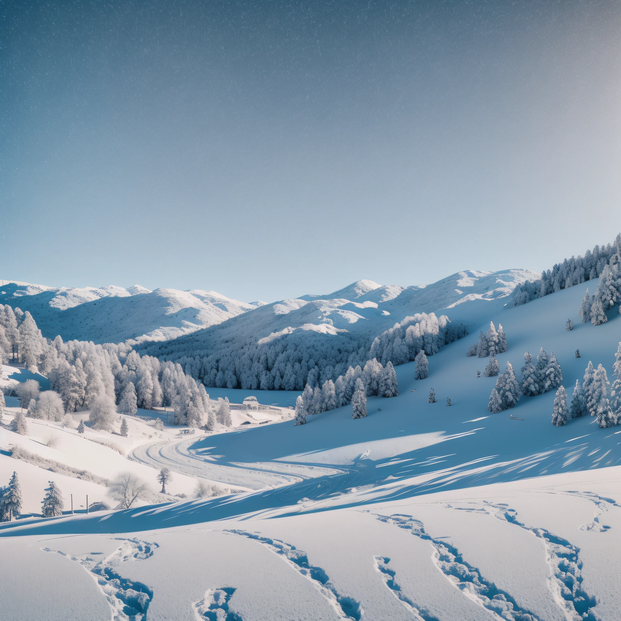 RAW photo of a landscape with snow, small details, photorealistic, ultra-realistic photo, 8k uhd, dslr, soft lighting, high quality, grain film, Fujifilm XT3, (masterpiece) --auto --s2