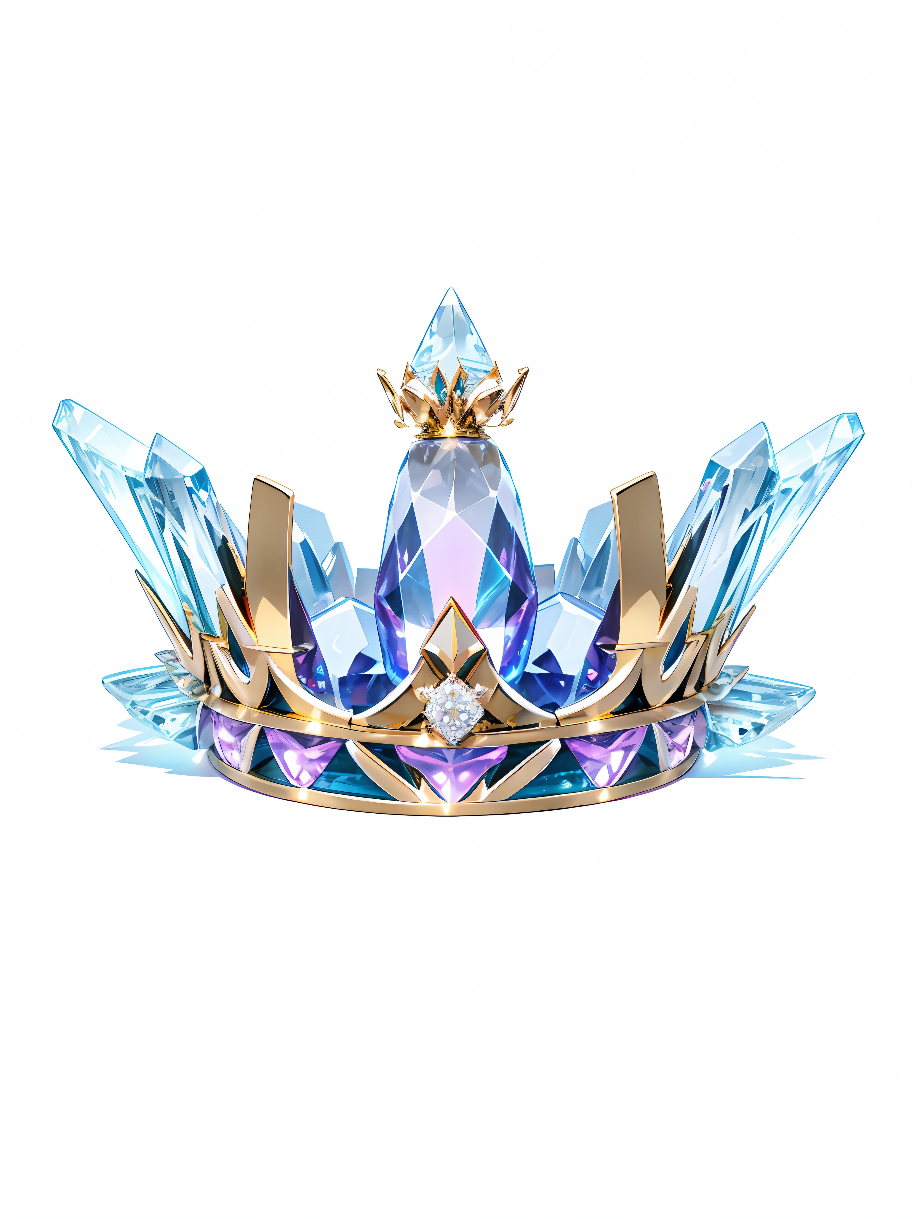 8k, (crown close-up), positive perspective!! , with a gold + diamond crown on a white background, diamond wings!! ,((((Game Crown)))),((Gold + Diamond Crown)),((Left and Right Symmetrical Crown)),((Streamlined Crown)))),(Slender Crown))),Gorgeous, Colorful, Complex Diamonds, Ultra Realistic Fantasy Crown, Crystal Crown, White Laser Crown, Crystal Corolla, Floating Crown, (Ray Tracing), (Clean Background)), Crown, Flower Corolla, Crown, Giant Diamond Crown, Diamond Headgear, Amazing Flower Corolla, Diamond Crown --auto --s2