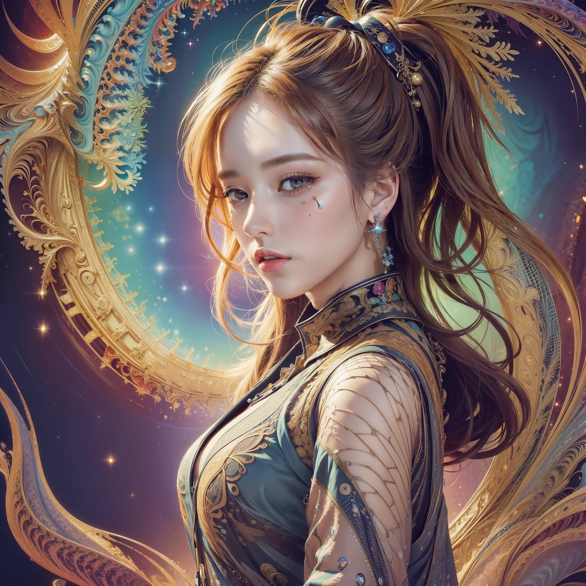 (masterpiece, top quality, best quality, official art, beautiful and aesthetic:1.2), (1girl), extreme detailed,(fractal art:1.3),colorful,highest detailed