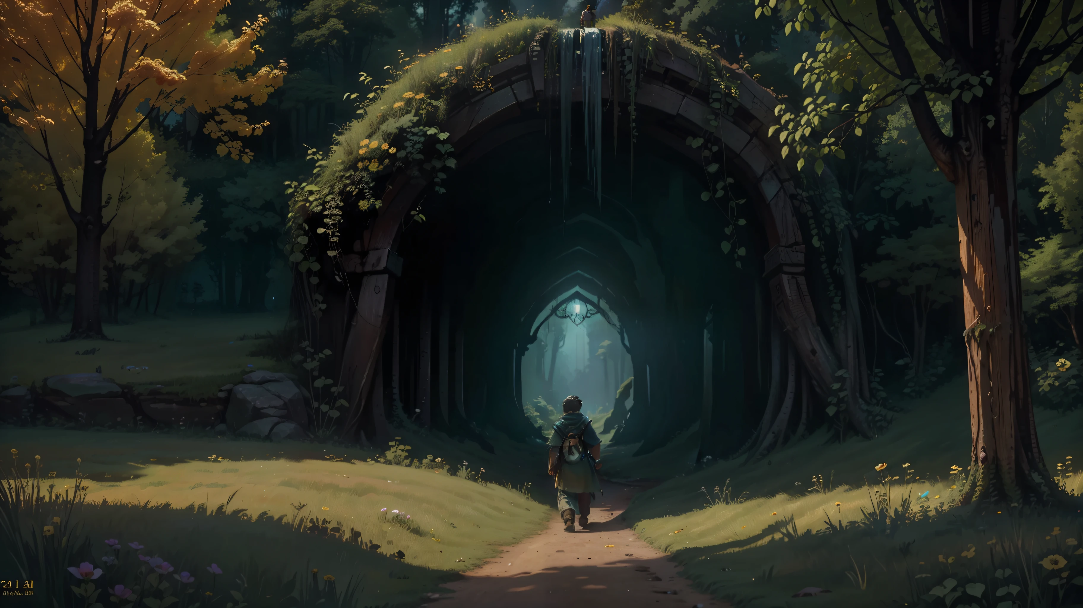 Frodo Baggins, artstation winning digital art, unbelievable fanart, amazing, epic, realistic art, wonderful, League of legends style, (backlighting: 1.2), (flowering: 1.2), (bright light: 1.1), (chromatic aberration: 1.2), sharp focus, high contrast, (cinematic lighting: 1.2), movie trailer image, fantasy movie, (screen lighting: 1.1) Realism, Ultra-Wide Angle, 135mm, atmospheric perspective, 8k, super detail,  Award Winning, Textured Skin, Super Detail, 16K, Anatomically Correct