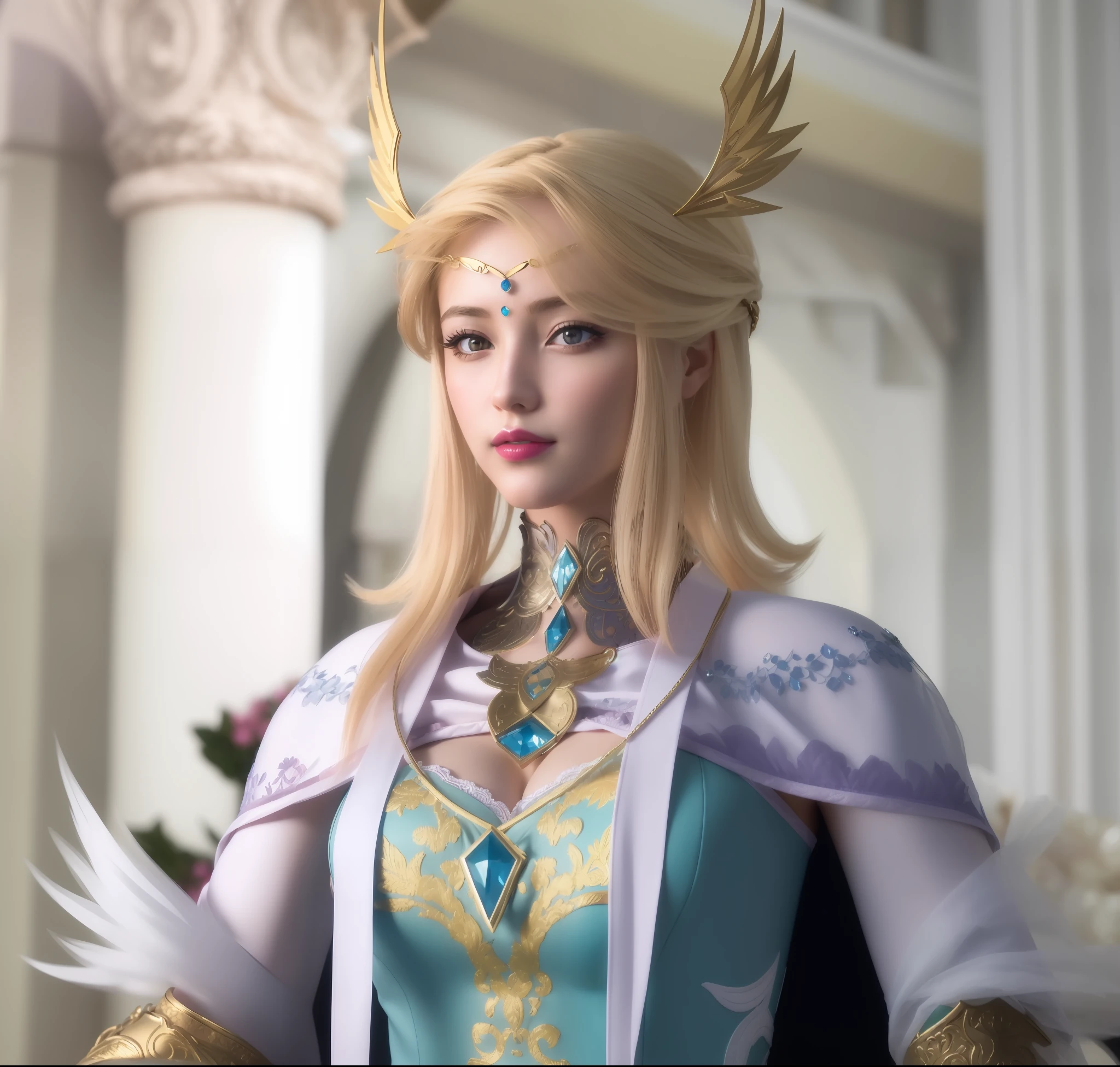 (masterpiece, best quality, extremely detailed 8k, ultra hd, ultra-detailed, highly detailed, highly realistic, ultra-realistic, photo realistic), (1girl:1.5), (detailed realistic skin), (realistic big breasts), (pink lipstick)