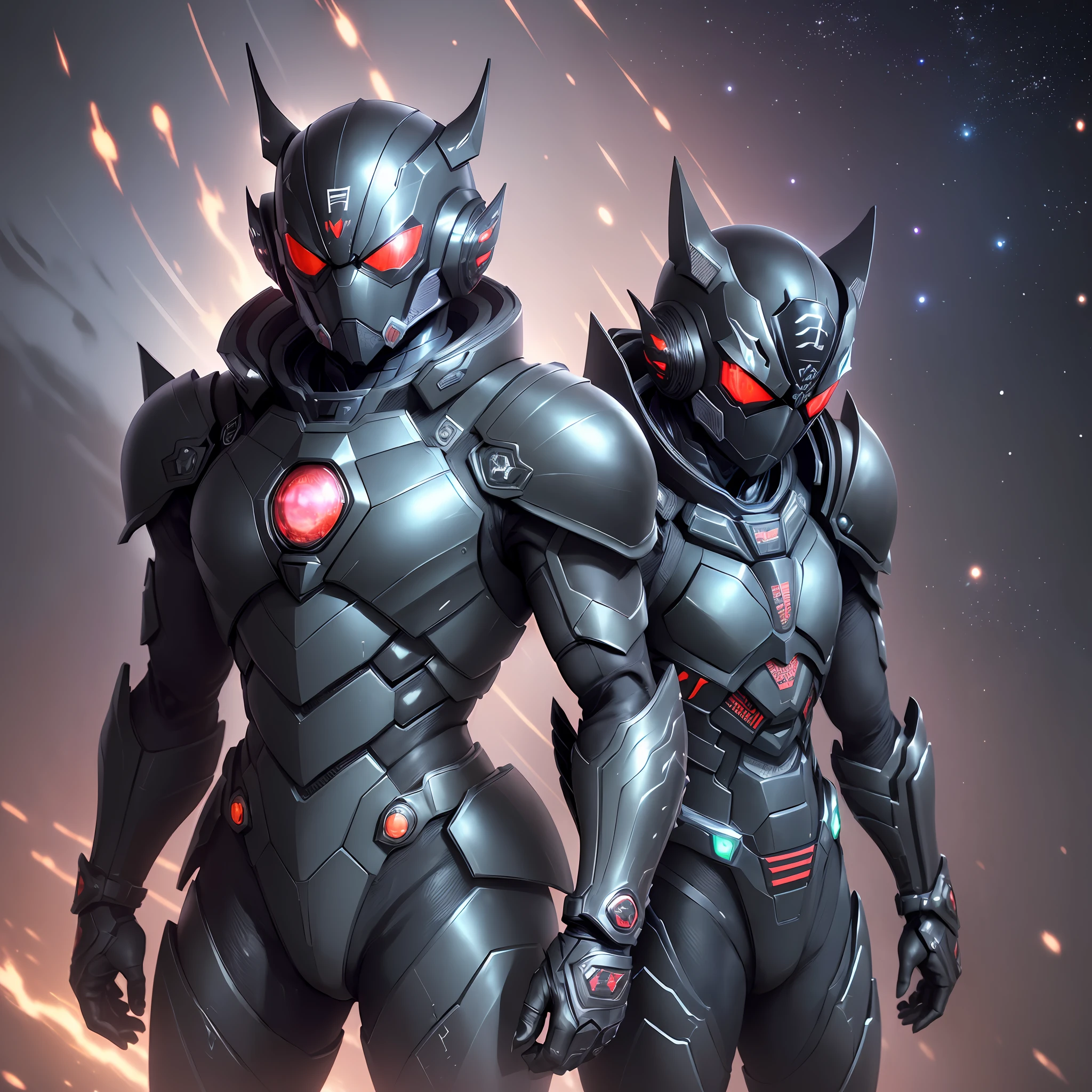 ((A person in a very dark black suit, Kamen rider Ryuga style) 1.5), ((sharp black armor, stealth armor) 1.3), Tokusatsu, Dark, ((Environment: Outer space with planet in the background) 1.4), UHD, 16K, ((armored uniform) 1.5) --auto --s2
