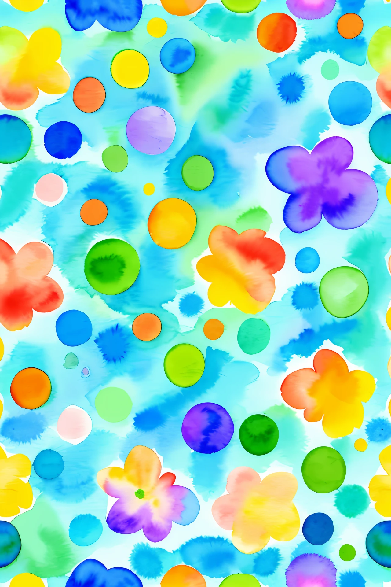 Watercolour seamless pattern with solt