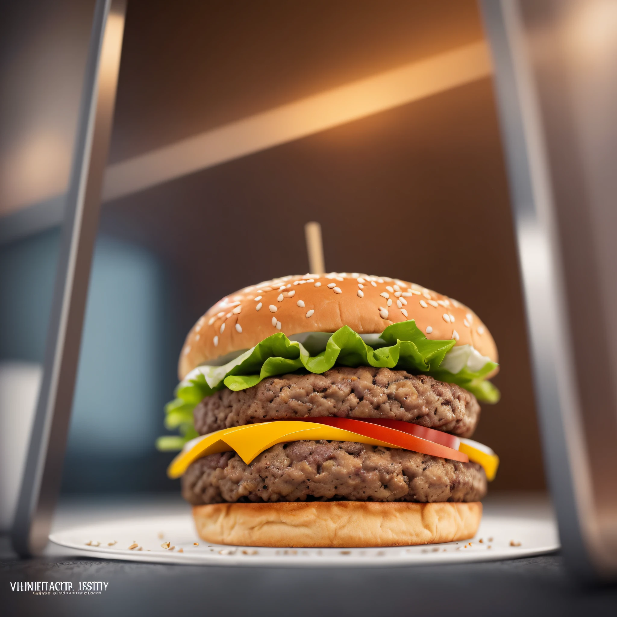 ((best quality)) (detailed)(juicy cheeseburger, vibrant and appetizing colors, mouth-watering details: 1.8) against dark background, professional color grading, centered, window lighting, sharp focus, advertising, octane, unreal, high resolution food photography, masterpiece, ultra detailed, highly detailed, high definition, perfect composition, intricate, cute and beautiful, award winning photography, sharp details, high resolution, all in pixar style, (high resolution and sharp :1.4) --auto --s2