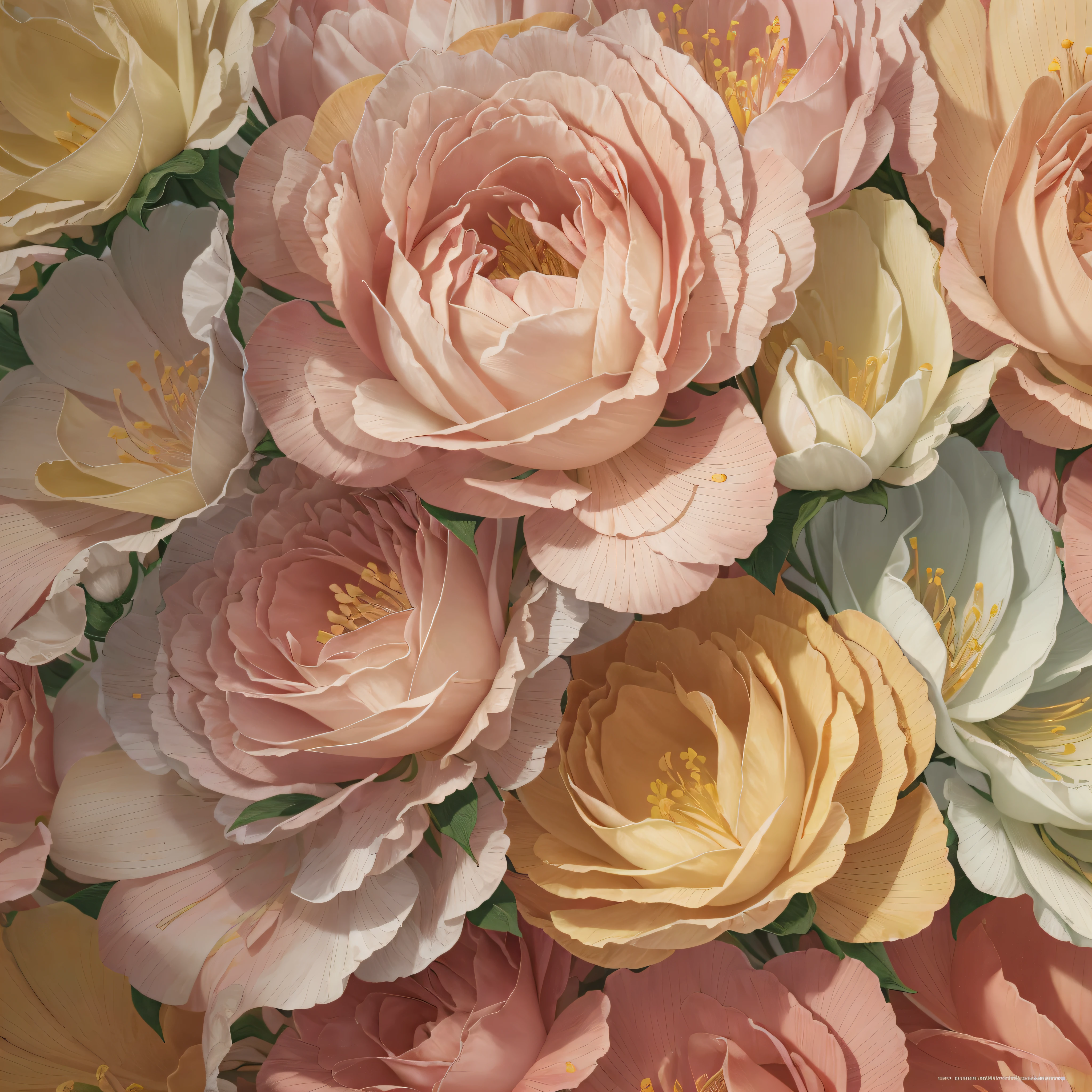 (extremely detailed CG unity 16k wallpaper), (masterpiece), (best quality), (ultra-detailed), (best illustration), (best shadow), (photorealistic:1.1), super high resolution, (strabismus: 0.5), Envision a world of seamless yellow floral patterns, where delicate petals dance in nature's artistry. Picture a serene garden bathed in sunlight, where flowers in shades of yellow bloom harmoniously. Meticulously crafted petals reveal intricate details and variations. Soft hues of blush rose, and pastel pink blend seamlessly. These patterns tell a story of beauty, growth, and the eternal cycle of life. --auto --s2