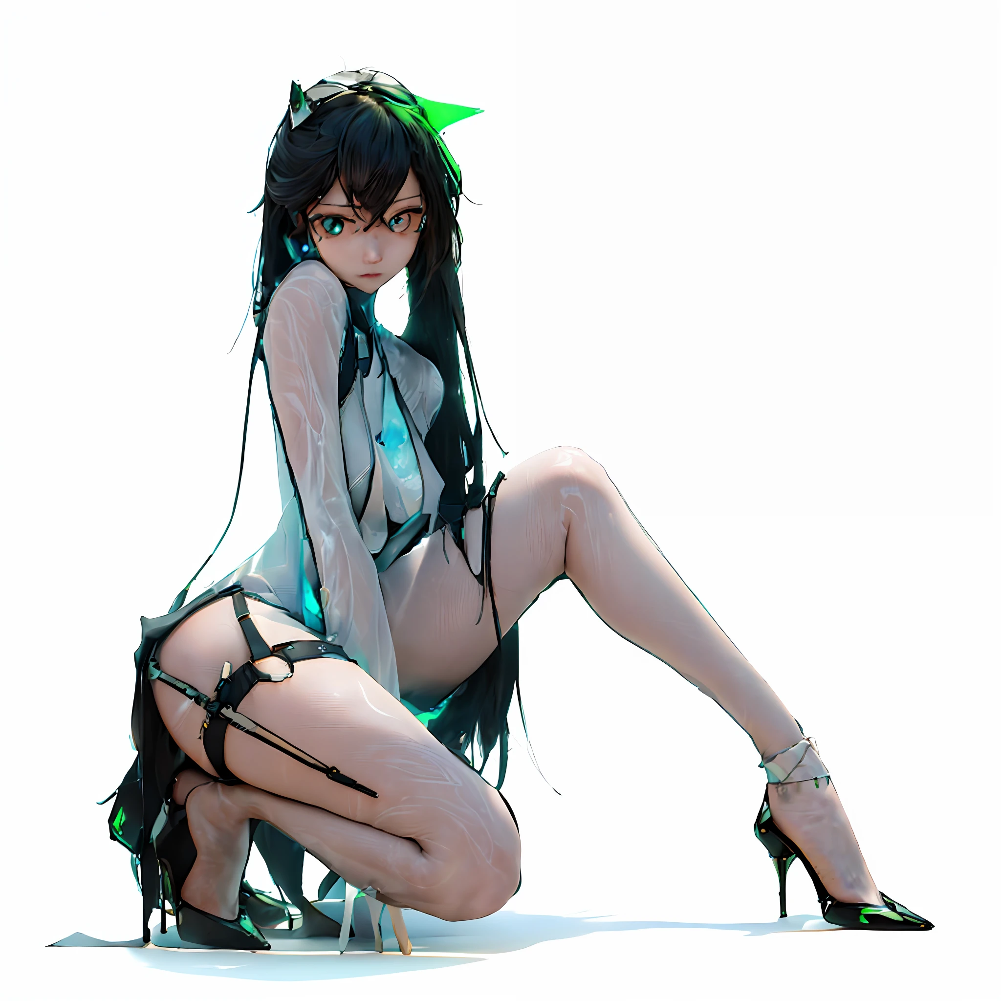 Masterpiece, Best Quality, (Realistic, Photorealistic: 1.37), 8K, An Extremely Refined and Beautiful, Amazing, Fine Detail, Official Art, Ridiculous, Incredibly Ridiculous, Huge File Size, Ultra Detailed, Extremely Detailed, Beautiful Meticulous Girl, 1 Girl, (Perfect Female Figure), Full Body, Middle Breasts, ((Best Quality), ((Masterpiece), (Detailed:1.4), 3D, A beautiful cyberpunk female figure with thick hair, light particles, pure energy chaos anti-technology, HDR (High Dynamic Range), ray tracing, NVIDIA RTX, Super-Resolution, Unreal 5, Subsurface scattering, PBR Texturing, Post-processing, Anisotropic Filtering, Depth-of-field, Maximum clarity and sharpness, Multi-layered textures, Albedo and Specular maps, Surface shading, Accurate simulation of light-material interactions, Perfect Proportions, Octane Render, Two-tone lighting, Large aperture, Low ISO, White balance, Rule of Thirds, 8K RAW, Cheongsam, Chinese style, full body, high heels, simple background, white background,