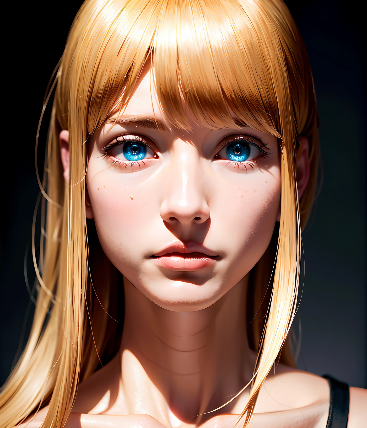 ((Best Quality: 1.5)), ((Masterpiece: 1.2)), ((Realistic Cartoon: 1.3)), ((Perfect Character: 1.5)): a stunning and realistic cartoon portrait of a dumb and dumb anime girl with ultra HD details, expertly lit with cinematic lighting. Every feature, from his detailed face and hair to the sparkle in his hyper-detailed eyes, is meticulously rendered with exquisite attention to detail. The dynamic lighting, finely detailed light effects and detailed hair create a work of art that is truly a masterpiece. Eye level, scenic, (masterpiece: 1.2) Blue eyes, long golden hair