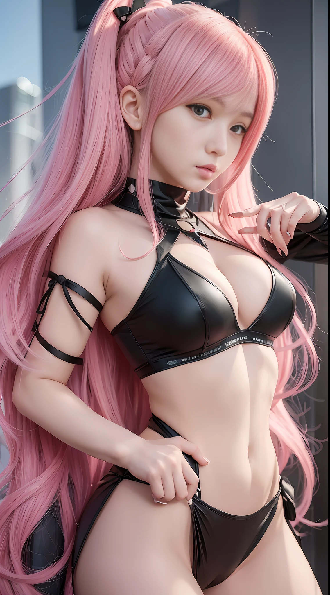 there is a woman with long pink hair posing for a picture, seductive anime girl, anime girl cosplay, ig model | artgerm, anime style mixed with fujifilm, pale red, trending on cgstation, anime girl in real life, yanjun chengt, beautiful alluring anime woman, sakimi chan, artwork in the style of guweiz