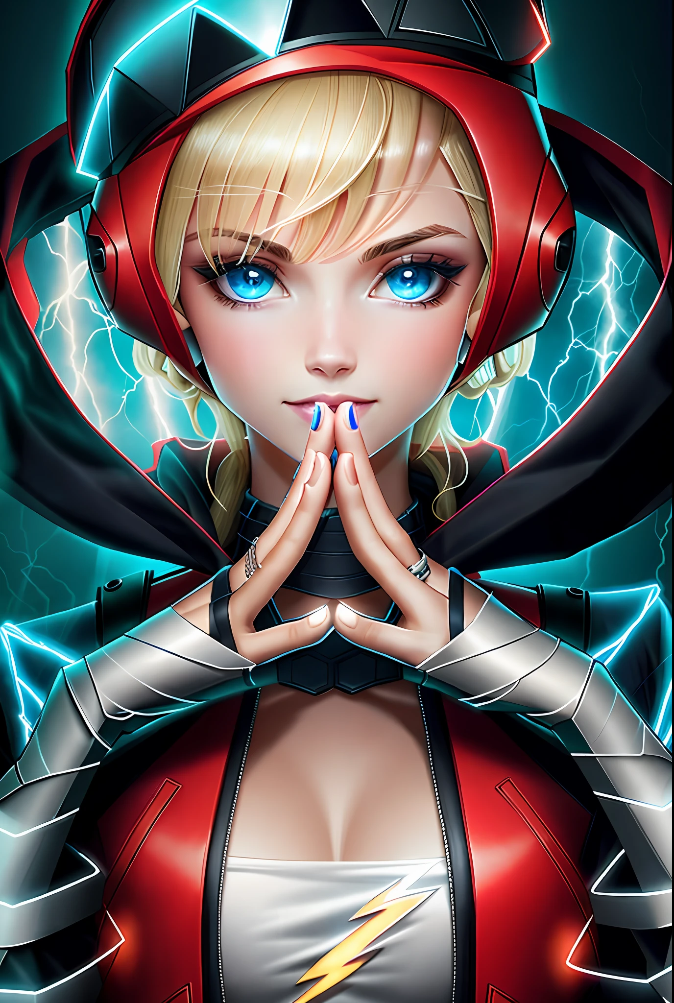 keep the original image but add a lightning effects throughout the image
