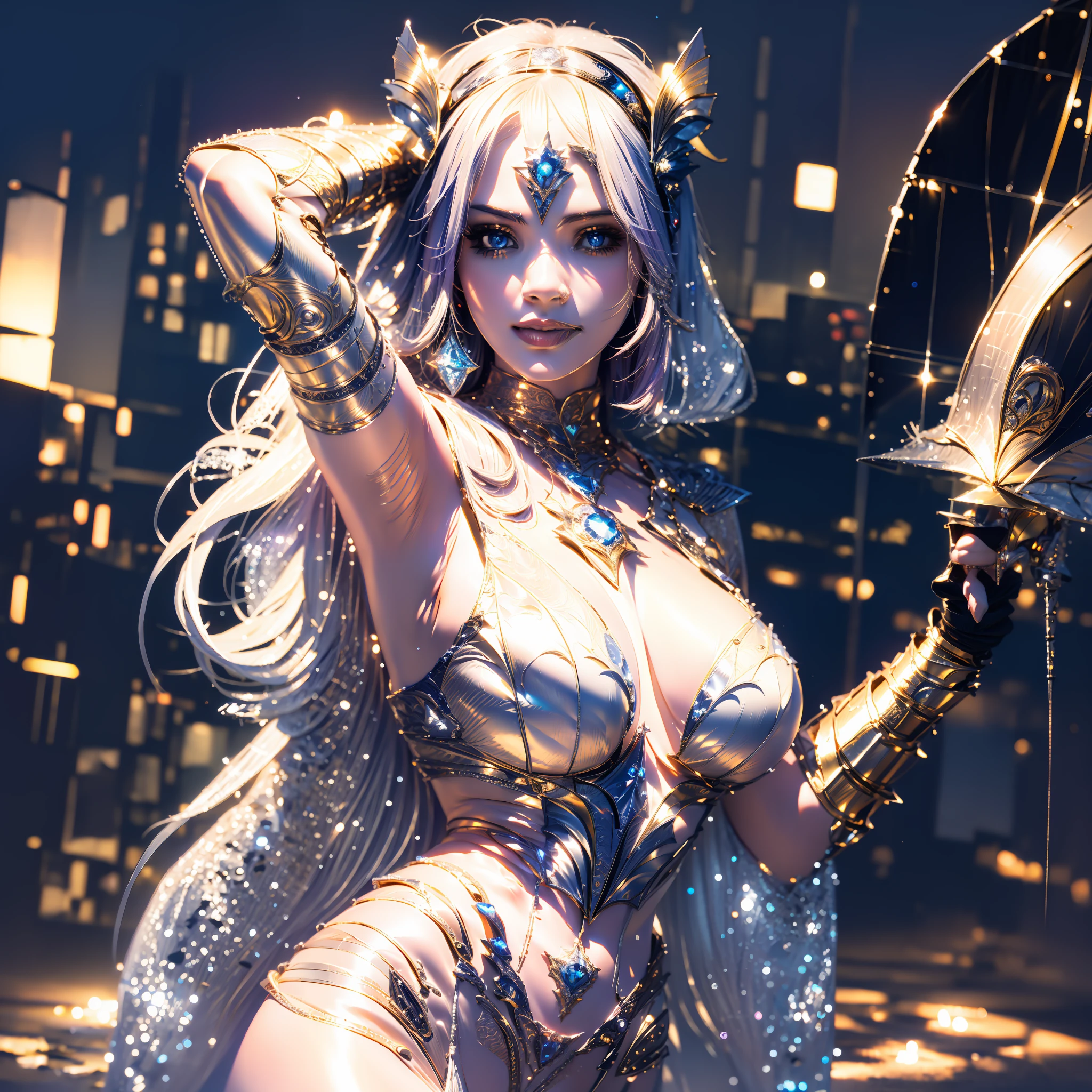 Heroine woman in diamond armor