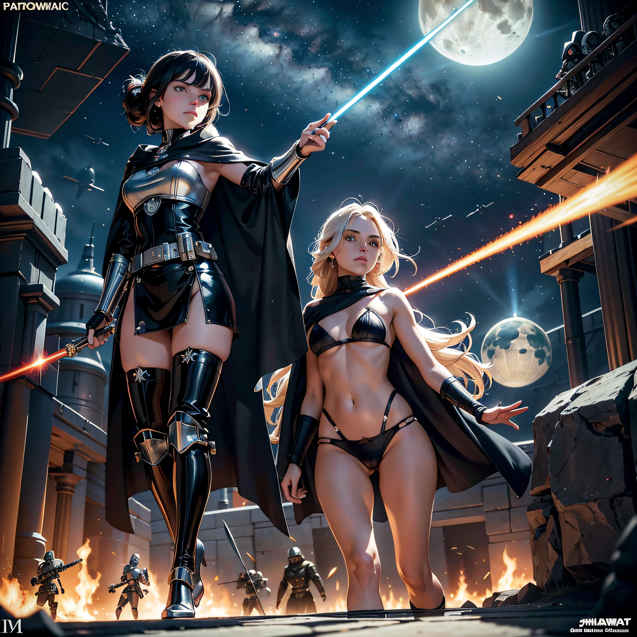 Lower:1.3 near:1.4 dazzling moon dark night "Xwing Star-Wars BattleShip Queen 6PO" Futuristic Scene "Heavy Metal" Diplomatic conceptual glamorous females pure symmetrical oily athletes 38years aesthetic key slow walking playing Cosplay "Princess Laia:1.4" "Daisy Ridley:1.3" "Nathalie Portman":1.4 Baroque body faces cheekbones effects glow sad:1.4 embarrassed max saturated:1.4 lazuli-goute-entre beautiful:1.4 eyes:1.4 opals black pupils turquoise irises sapphires mouth open teeth obvious smiles hairstyles ecstatic fringes:1.4 clavicles jacket jacket floating jacket fixed shoulders:open cape levitating shirt jaket white papillotes lace arm hand + thumb-4finger-5nail corsait gothic navy thick leathers bikini supports various breasts pointed:1.4 satin skirt:1.4 matching bristles wide spinels navel:1.4 waist chastity belt:1.4 silver adorned padlock Gold lock garters scarlet pubis-hairy obvious indigo underwear thighs legs bulky stainless steel boots gothic ornate onyx ruby invokes delicate Toys CGSCOSITY robots sunLight luminescence ultra pro-photorealistic optimal qualities precise details:1.4 DSLR max resolution colors-coded perfection improved graduated Octane rendered UHD XT3 16K DSLR HDR UnrealEngine5 real shadows 3dcg analog sharpness:1.1 (EOS R6 135mm 1/1250s f/2.8 ISO400) C3PO fullbodye "Darth Vader" Mechanized adaptable gadjet Carbonites rune mannequins "Bruce Weber" girls raw supports fully dressed in armor chrome Mandalorian heavy metallized covered flat brass fathoms richly decorated brass:1.2 Pearl ornate embroidered glyphs lava weapon plasma Tourmaline silver engravings lava incandescent space DeathStar xwing-fire-shoot-laser depths:1.3 ultra background:1.3 equirectangular 360 [(masterpiece:1.3) (Willi Baumeister:1.1) (John T. Biggers:1.2)::17 DoF Alessandro Casagrande, Greg Rutkowski, Sally Mann, Guweiz and James Jean, tattoo Michelangelo nsfw etc.