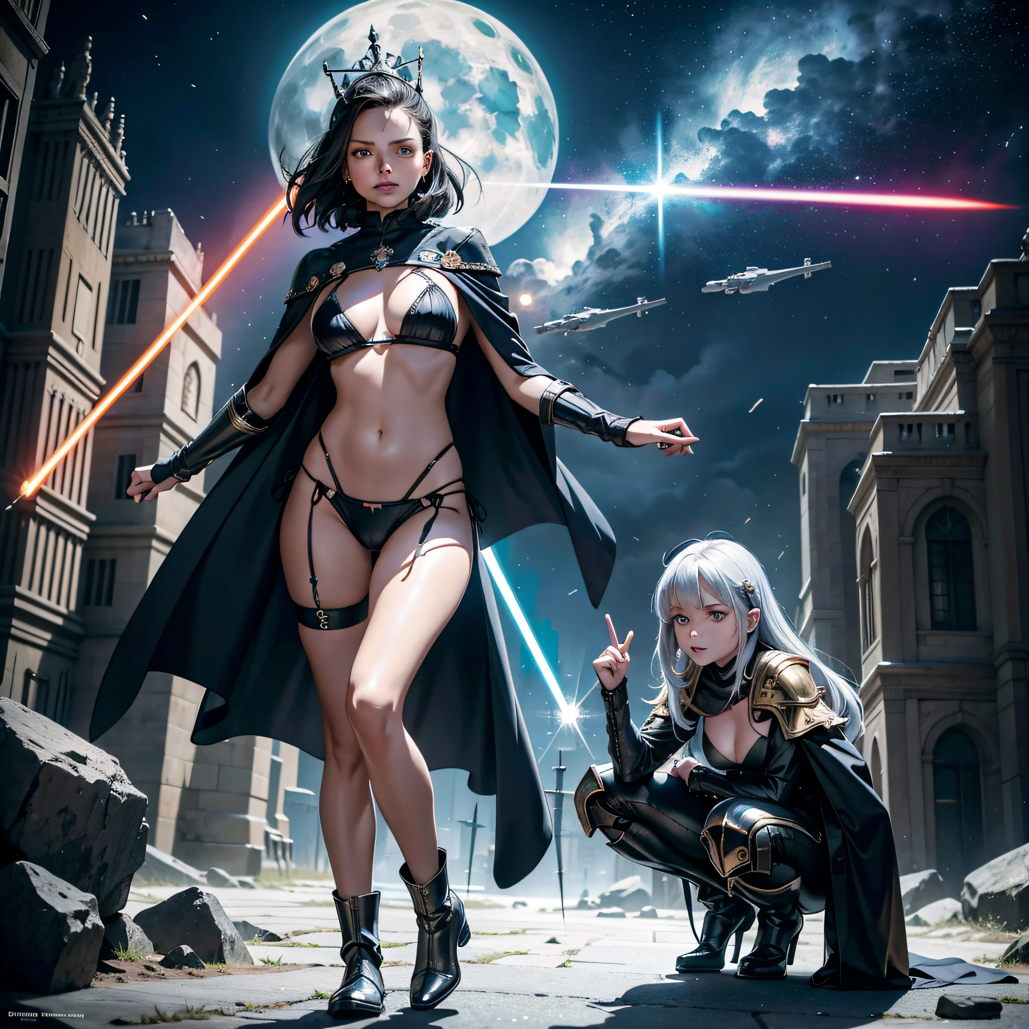 Lower:1.3 near:1.4 dazzling moon dark night "Xwing Star-Wars BattleShip Queen 6PO" Futuristic Scene "Heavy Metal" Diplomatic conceptual glamorous females pure symmetrical oily athletes 38years aesthetic key slow walking playing Cosplay "Princess Laia:1.4" "Daisy Ridley:1.3" "Nathalie Portman":1.4 Baroque body faces cheekbones effects glow sad:1.4 embarrassed max saturated:1.4 lazuli-goute-entre beautiful:1.4 eyes:1.4 opals black pupils turquoise irises sapphires mouth open teeth obvious smiles hairstyles ecstatic fringes:1.4 clavicles jacket jacket floating jacket fixed shoulders:open cape levitating shirt jaket white papillotes lace arm hand + thumb-4finger-5nail corsait gothic navy thick leathers bikini supports various breasts pointed:1.4 satin skirt:1.4 matching bristles wide spinels navel:1.4 waist chastity belt:1.4 silver adorned padlock Gold lock garters scarlet pubis-hairy obvious indigo underwear thighs legs bulky stainless steel boots gothic ornate onyx ruby invokes delicate Toys CGSCOSITY robots sunLight luminescence ultra pro-photorealistic optimal qualities precise details:1.4 DSLR max resolution colors-coded perfection improved graduated Octane rendered UHD XT3 16K DSLR HDR UnrealEngine5 real shadows 3dcg analog sharpness:1.1 (EOS R6 135mm 1/1250s f/2.8 ISO400) C3PO fullbodye "Darth Vader" Mechanized adaptable gadjet Carbonites rune mannequins "Bruce Weber" girls raw supports fully dressed in armor chrome Mandalorian heavy metallized covered flat brass fathoms richly decorated brass:1.2 Pearl ornate embroidered glyphs lava weapon plasma Tourmaline silver engravings lava incandescent space DeathStar xwing-fire-shoot-laser depths:1.3 ultra background:1.3 equirectangular 360 [(masterpiece:1.3) (Willi Baumeister:1.1) (John T. Biggers:1.2)::17 DoF Alessandro Casagrande, Greg Rutkowski, Sally Mann, Guweiz and James Jean, tattoo Michelangelo nsfw etc.