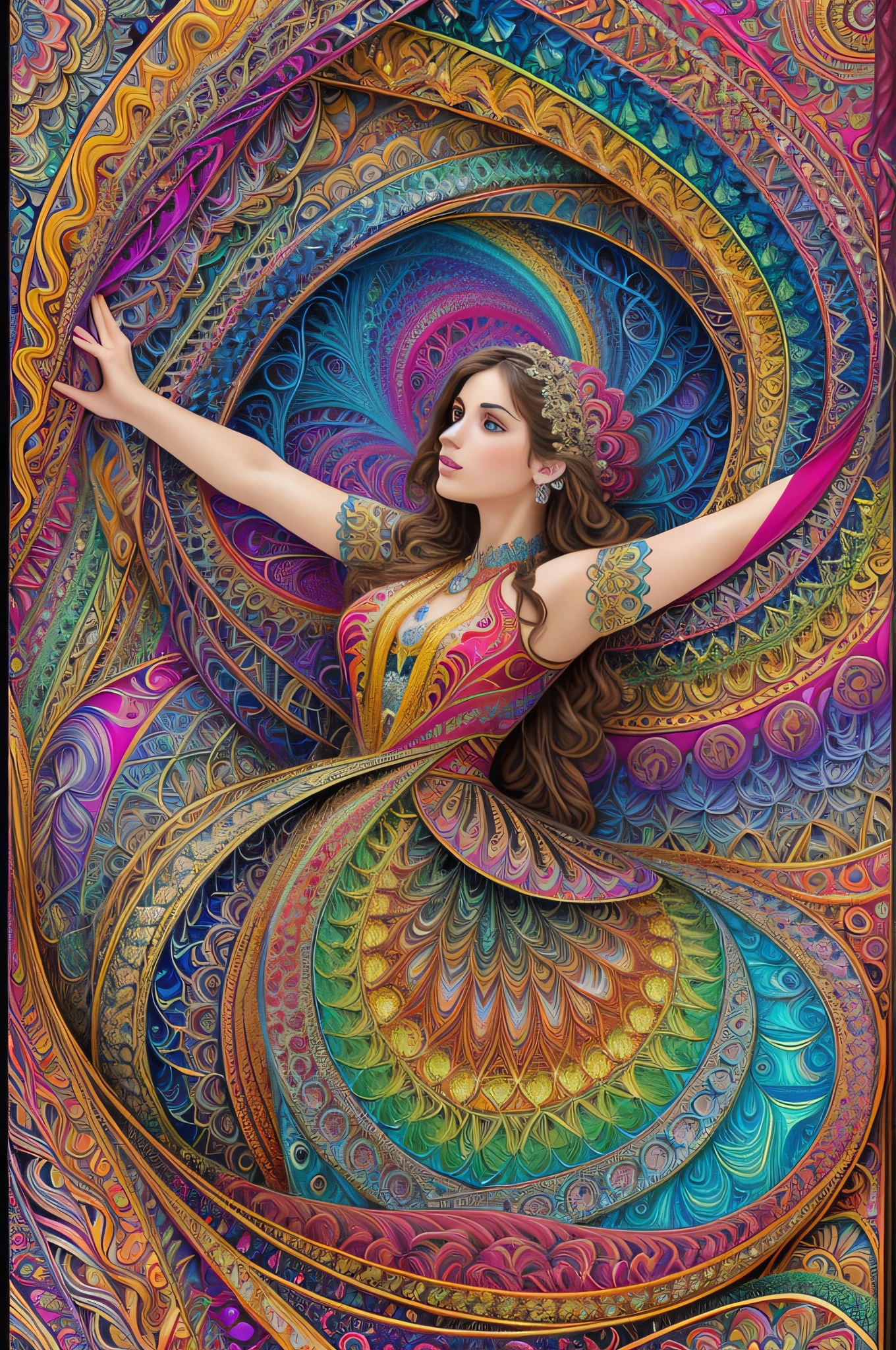 (masterpiece, top quality, best quality, official art, beautiful and aesthetic:1.2), (1girl:1.3), extremely detailed,(fractal art:1.2),colorful,highest detailed,(zentangle:1.2), (dynamic pose), (abstract background:1.5), (treditional dress:1.2), (shiny skin), (many colors:1.4), upper body