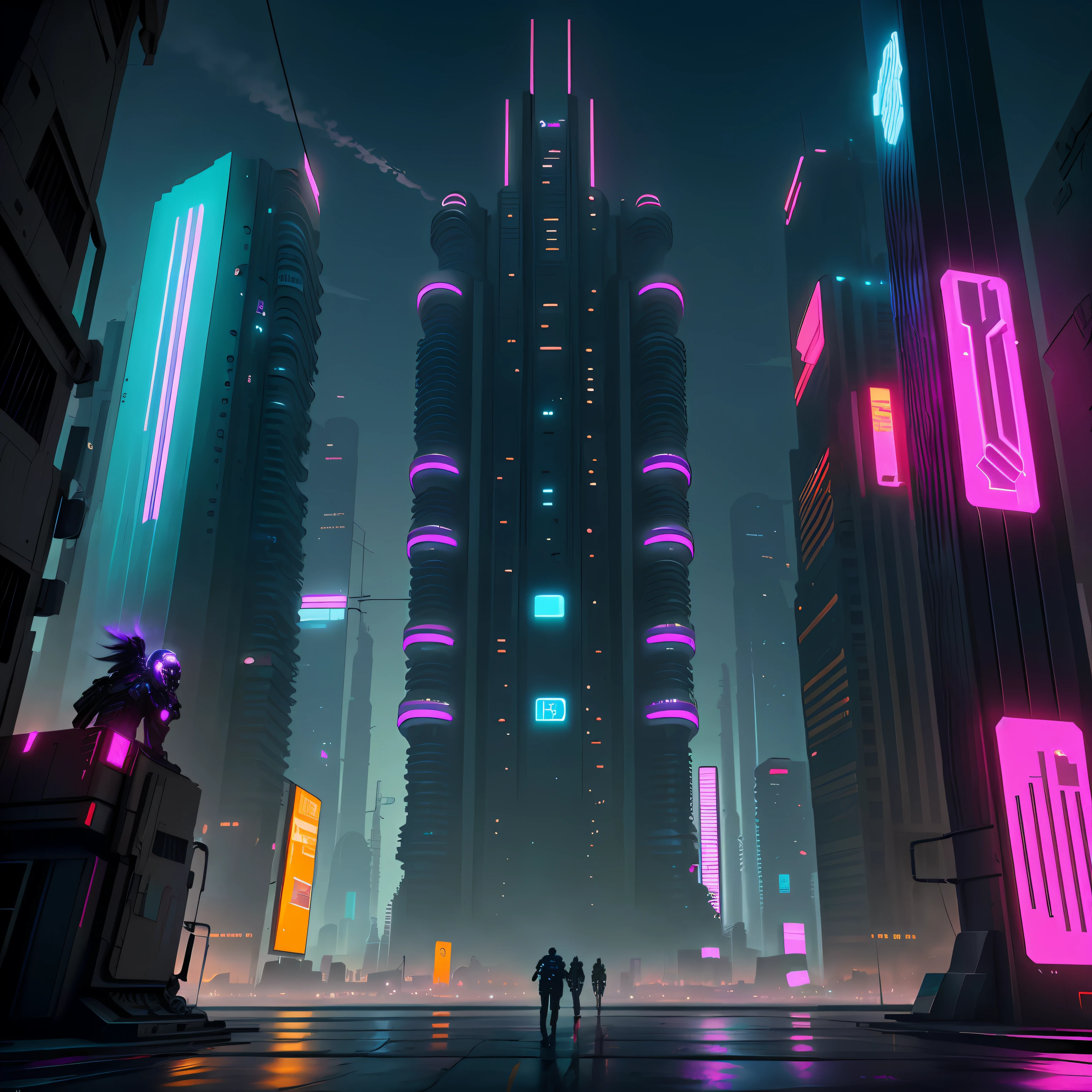 Create an image of a cyberpunk city