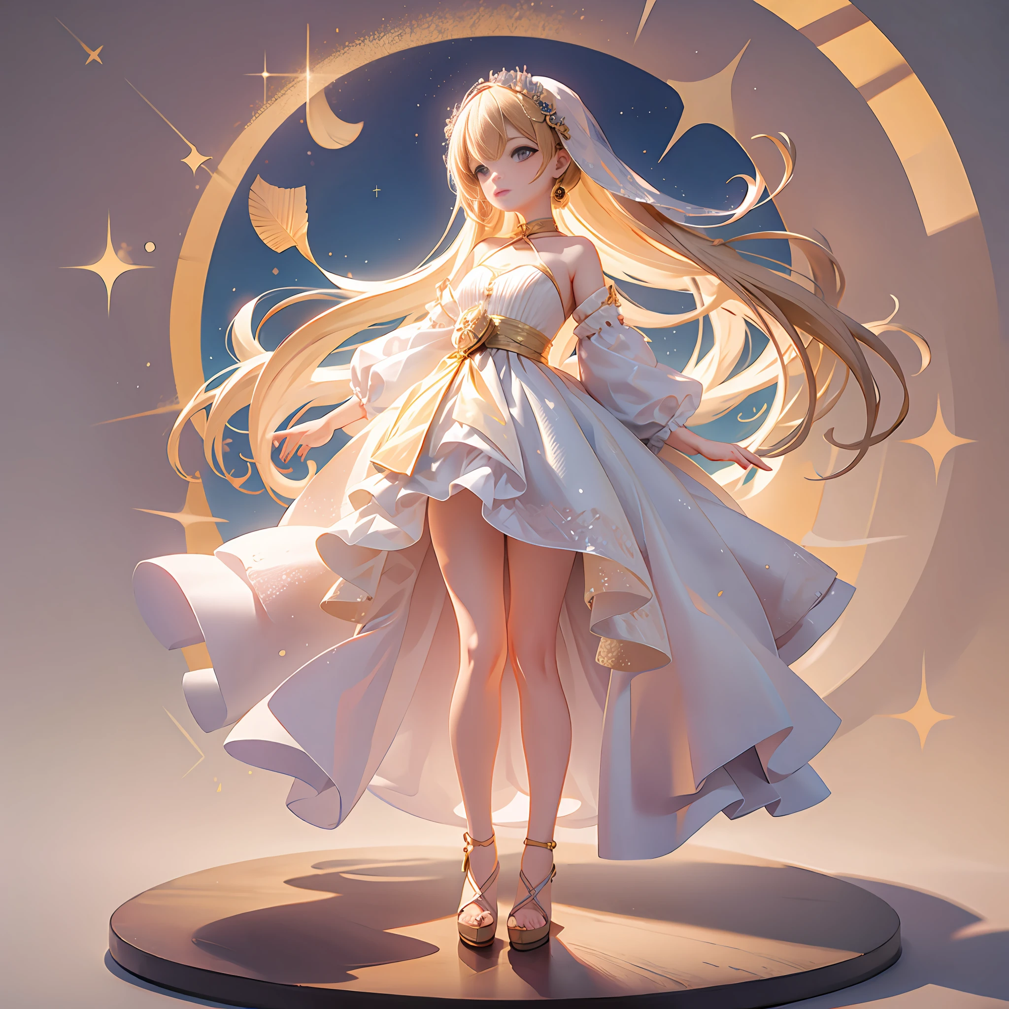 A girl, Q version, fingers sky, 5 fingers, delicate face, full body