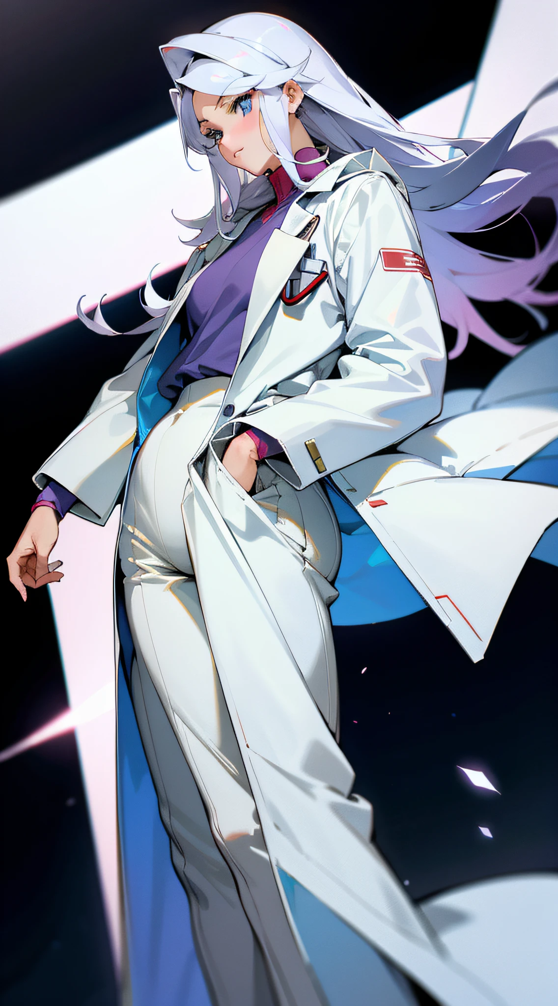 A beautiful doctor, Gundam image, beautiful body, white coat, sexy