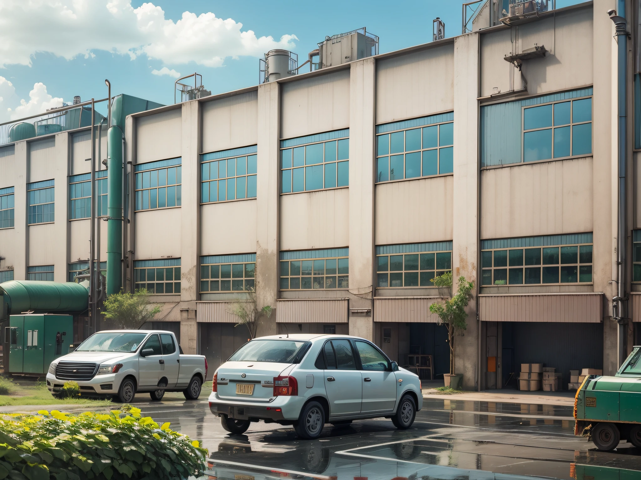 Plastic film factory workshop, there are many equipment, workshop environment --auto --s2