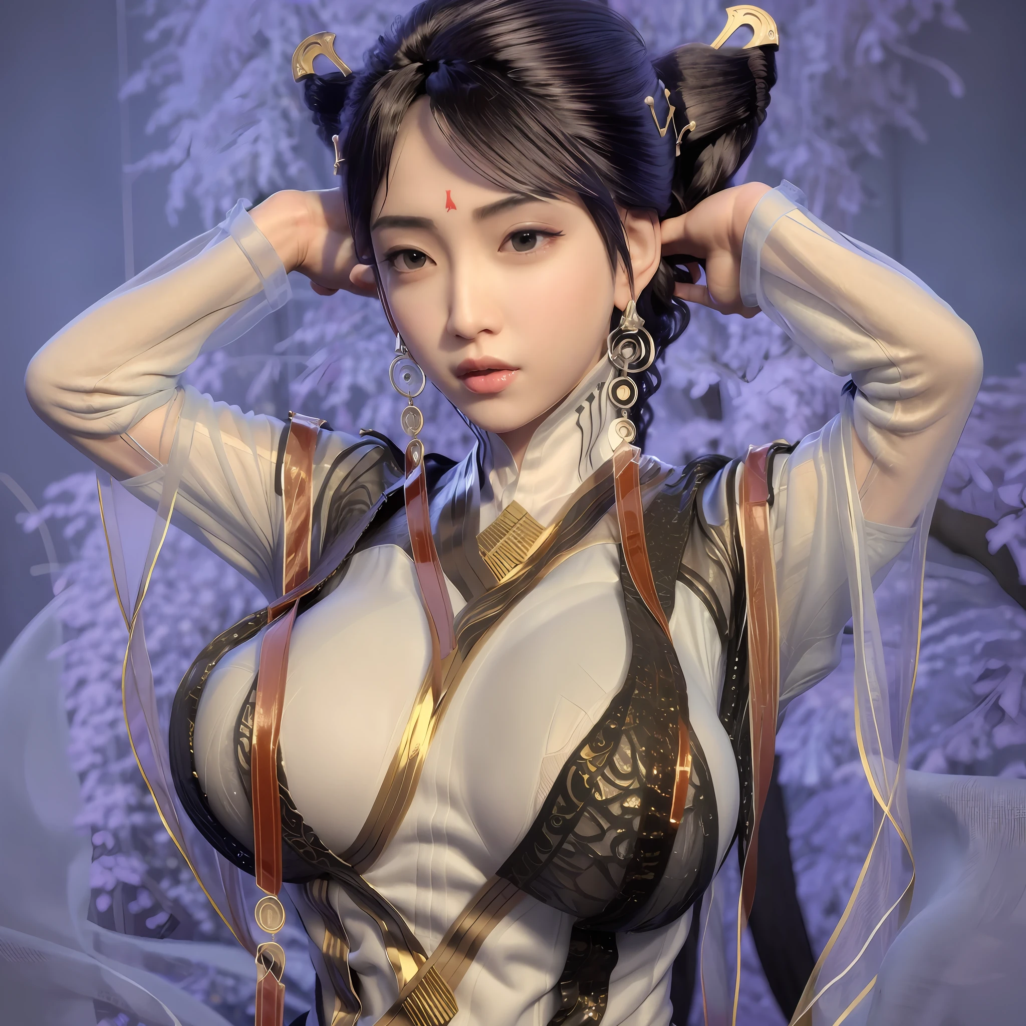 Meng Li, big breasts, transparent clothes, rubbing her breasts, black silk two-dimensional --auto --s2