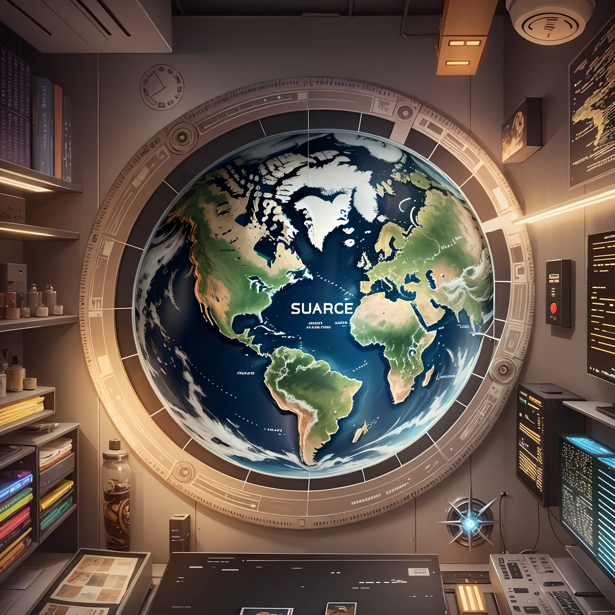 World map, sci-fi background --auto --s2