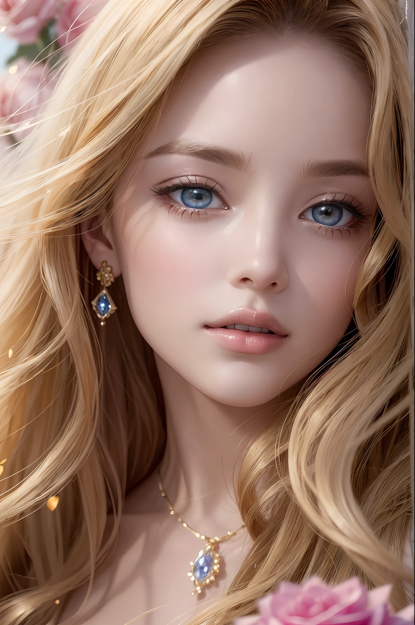 Absurd, ultra-detailed, high quality, masterpiece detailed face, beautiful eyes(eyes detailed) , Whole body, Greek mythology, Goddess, Aphrodite, a vision of ethereal loveliness, radiating an enchanting aura that captivated all who beheld her, possessed a grace that seemed otherworldly and a charm that could sway even the most steadfast hearts, more beautiful than anything or anyone in the universe, hair flows like strands of spun silk, cascading in waves of lustrous gold. eyes are deep and mesmerizing, sparkling with a divine light that reflects the depth of her passion and the mysteries of love, lips are delicately curved, hold a hint of a knowing smile, teasing and alluring in their gentle grace, skin is flawless, smooth as petals of the finest rose, golden blonde hair, whole body, Gorgeous dress, at night