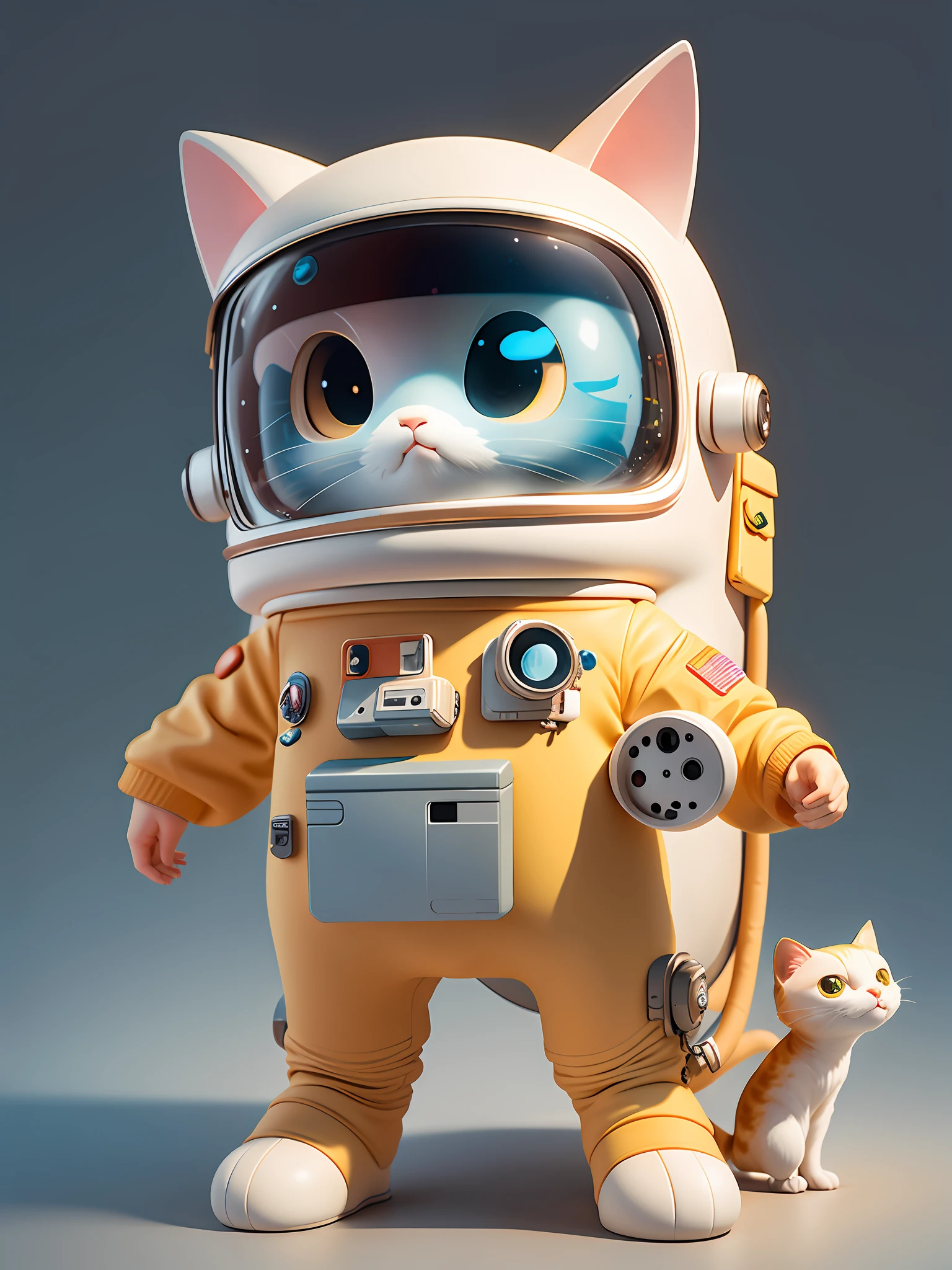 There is a cat in a spacesuit, cute digital painting, cute 3d rendering, cute detailed digital art, cute digital art, astronaut cat, cute cartoon characters, render stylized, character art rendering character art 8k, render digital art, cute! C4D