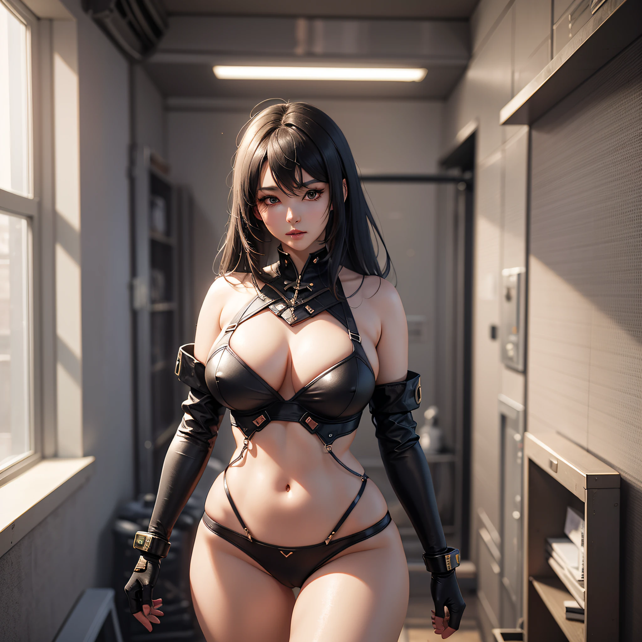 Anime - Style Women in panties posing in a room, Realistic 3D anime style, Wlop and Sakimichan, 3D style anime, Realistic 3D anime, Soft CG Art anime, 2. 5 d cgi anime fantasy artwork, deviantart artstation cgscosiety, 3 d render character art 8 k, female cyberpunk anime girl, digital cyberpunk anime art,create a spritesheet of a female character,priest,best detail,ultra-detailed,best realism,ultra-realistic,full body in picture,sexy and seductive,black hair,walking,front,right,left,back,high detail, modern, drop shadow, cinematic lighting, UHD, high details, high quality, best qualit,, best quality,(Best quality,4k,Masterpiece: 1.3),hyper realistic,1girl,(attractive body: 1.2),abdomen: 1.1,sensual transparent panties,open neckline,sagging breasts,visible curves,four fingers one thumb,detailed hands,complex makeup,two arms,two legs --auto --s2