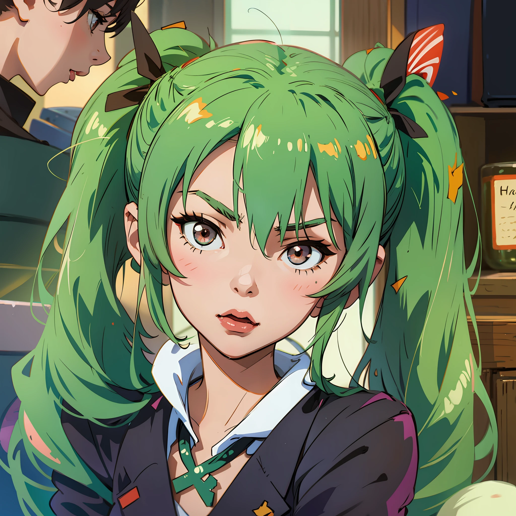 anchovy from girls und panzer with a twin tails hairstyle wearing a bunny suit --auto --s2